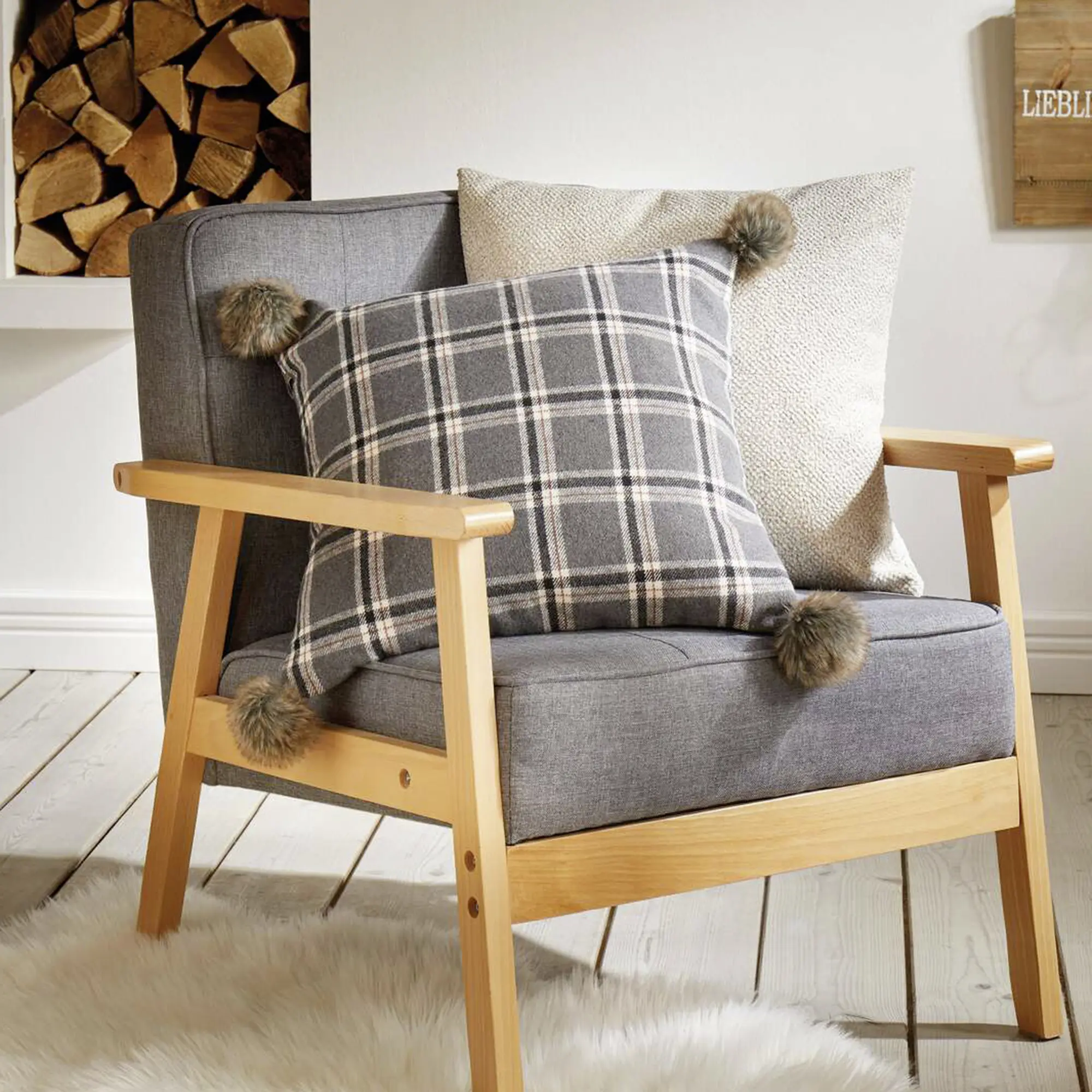 Acheter Housse de coussin "Greyish"  dans la boutique en ligne de Frank Flechtwaren