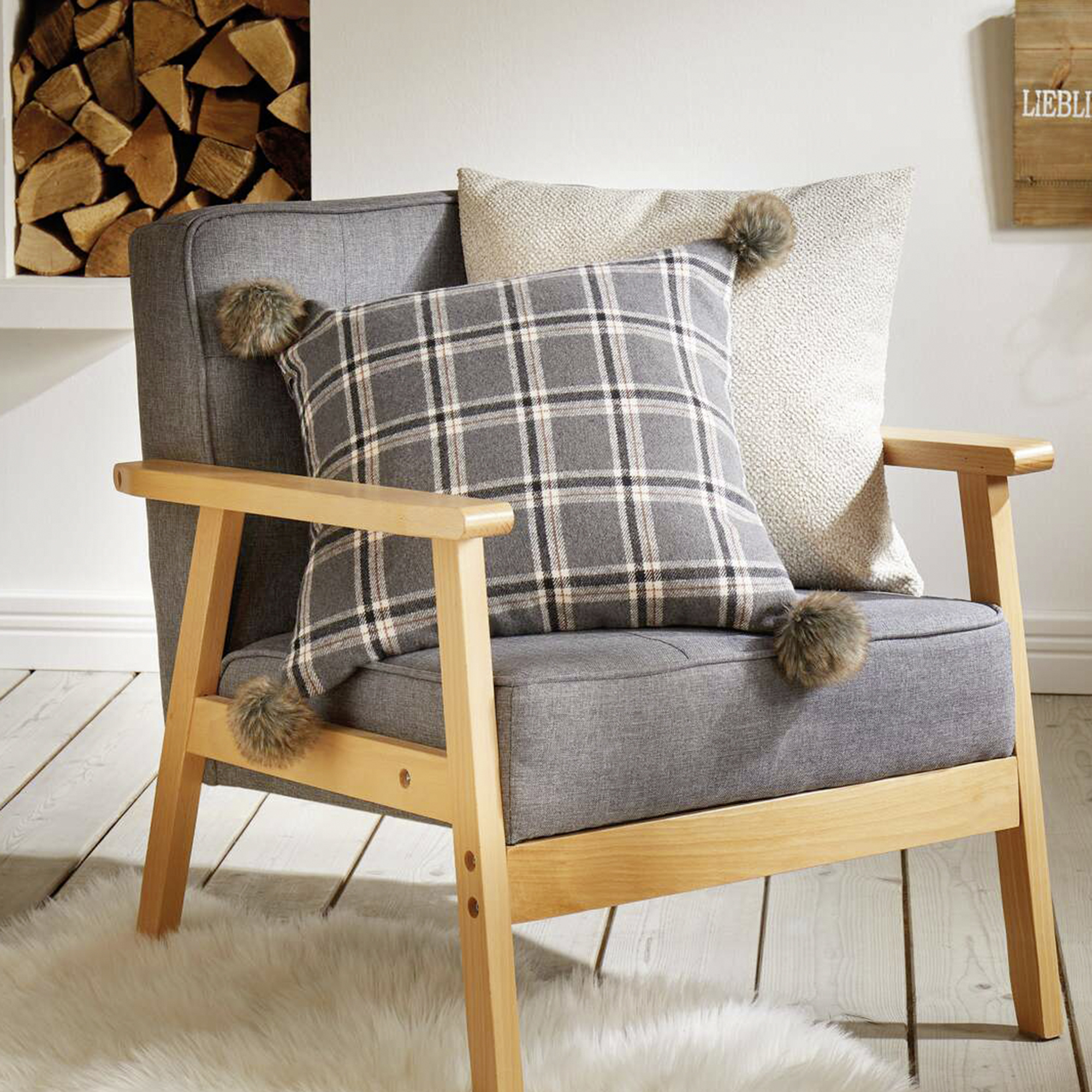 Acheter Housse de coussin "Greyish"  dans la boutique en ligne de Frank Flechtwaren