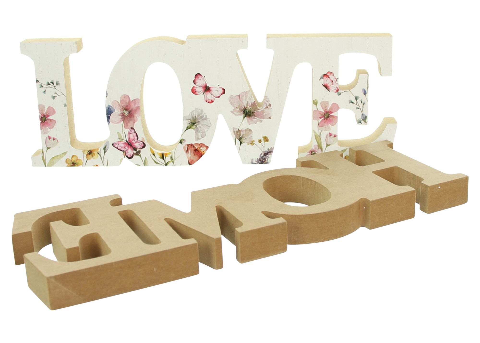 Acheter Lot de 2 lettrages "Love Home"  dans la boutique en ligne de Frank Flechtwaren pour Fins de série