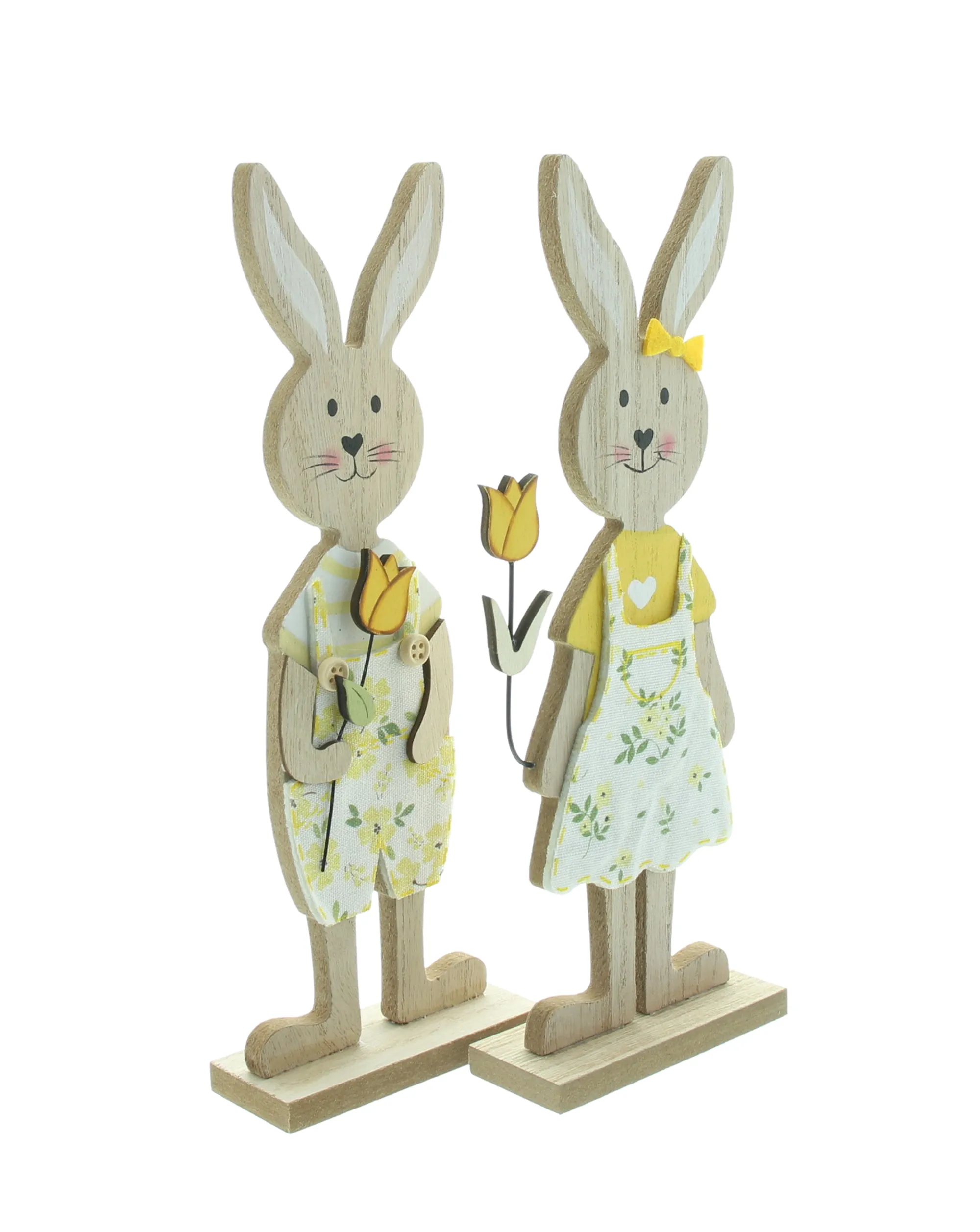 Acheter Lot de 2 figurines lapins "tulipes"  dans la boutique en ligne de Frank Flechtwaren pour Lapin &amp; co