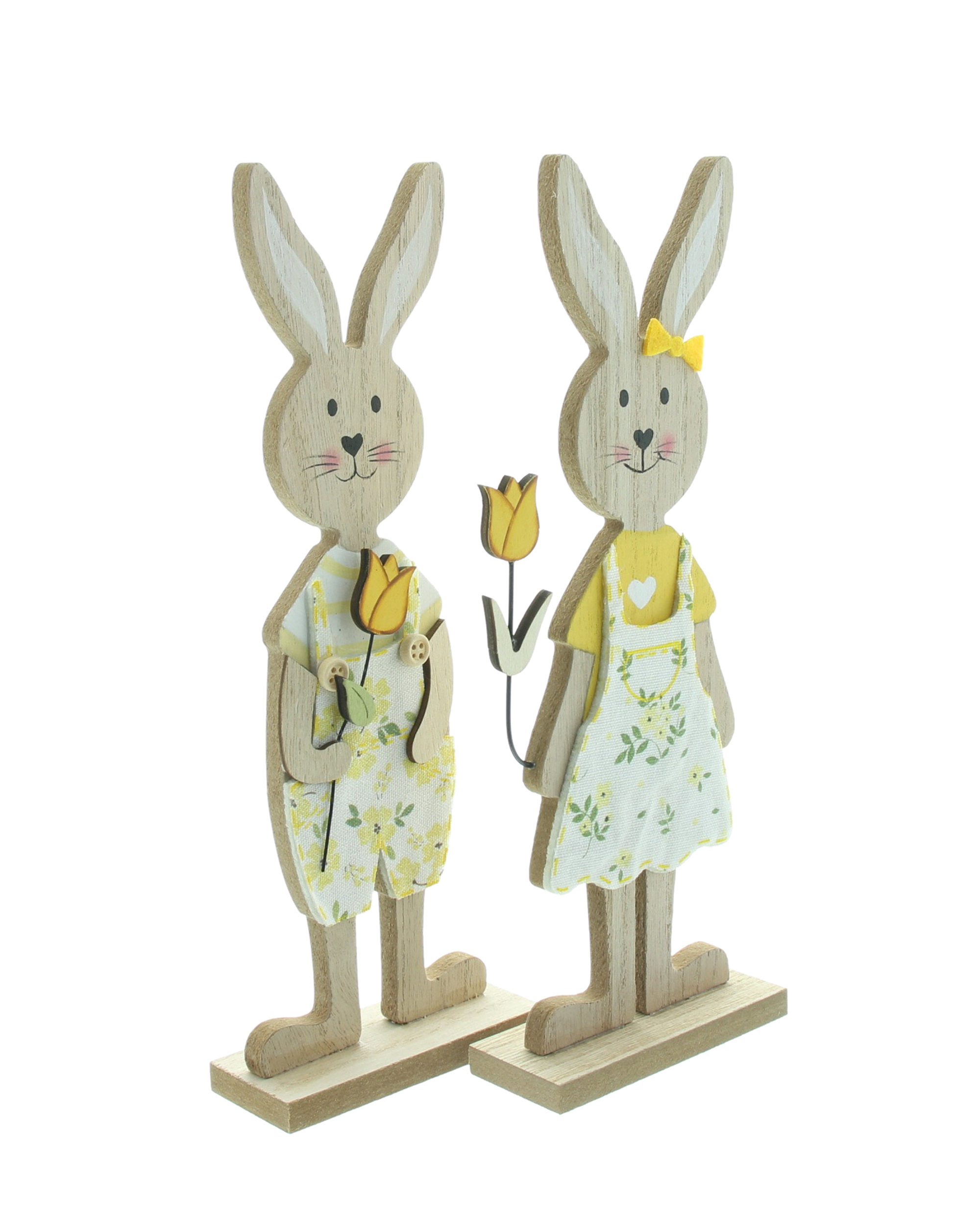 Acheter Lot de 2 figurines lapins "tulipes"  dans la boutique en ligne de Frank Flechtwaren pour Nouvel arrivage