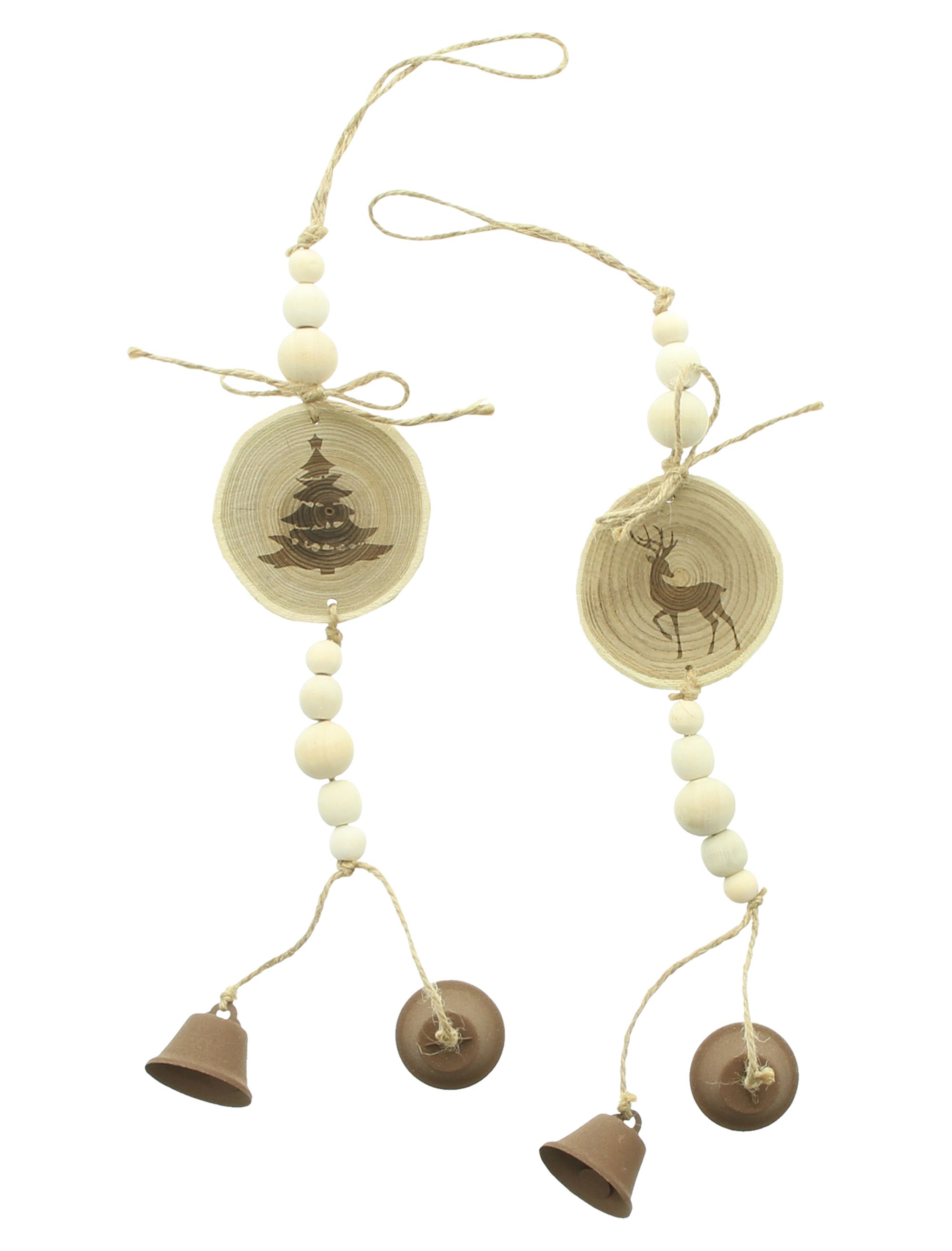 Acheter Lot de 2 suspensions hivernales "renne &amp; sapin"  dans la boutique en ligne de Frank Flechtwaren pour Noël