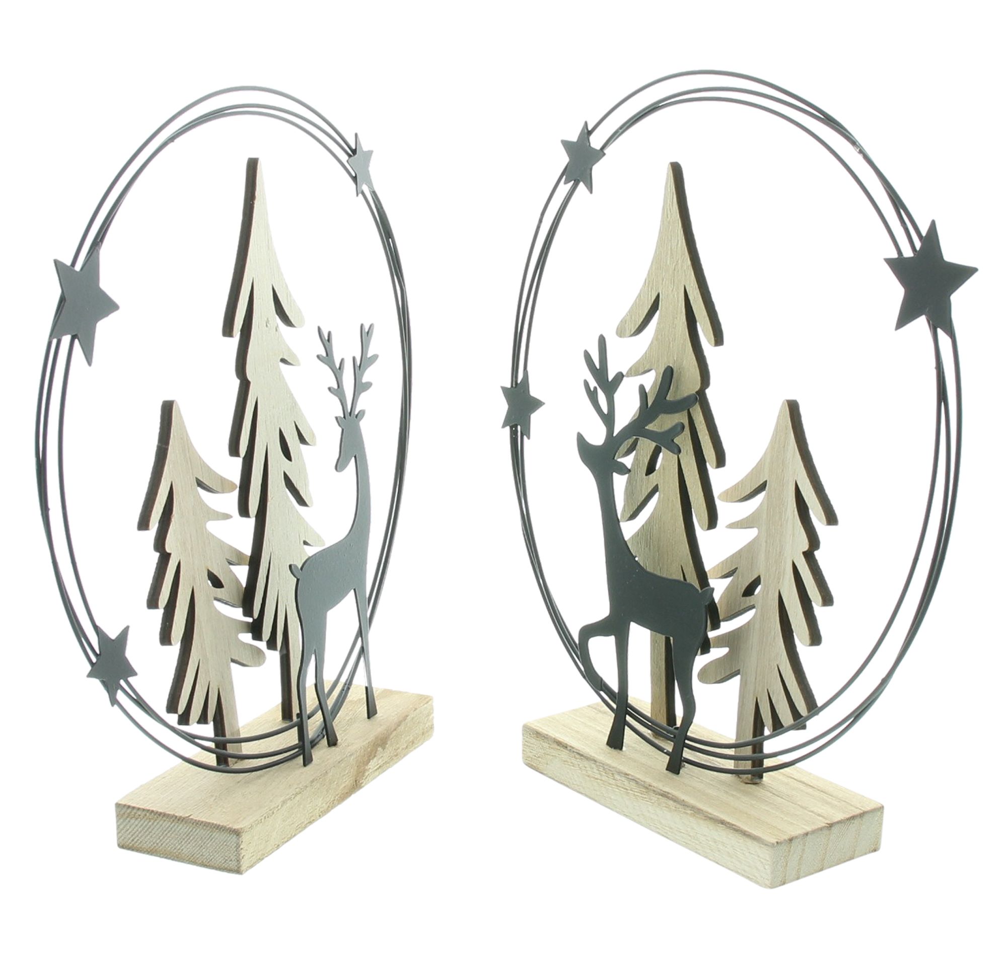 Acheter Lot de 2 décorations de Noël "forêt d'hiver"  dans la boutique en ligne de Frank Flechtwaren pour Figurines