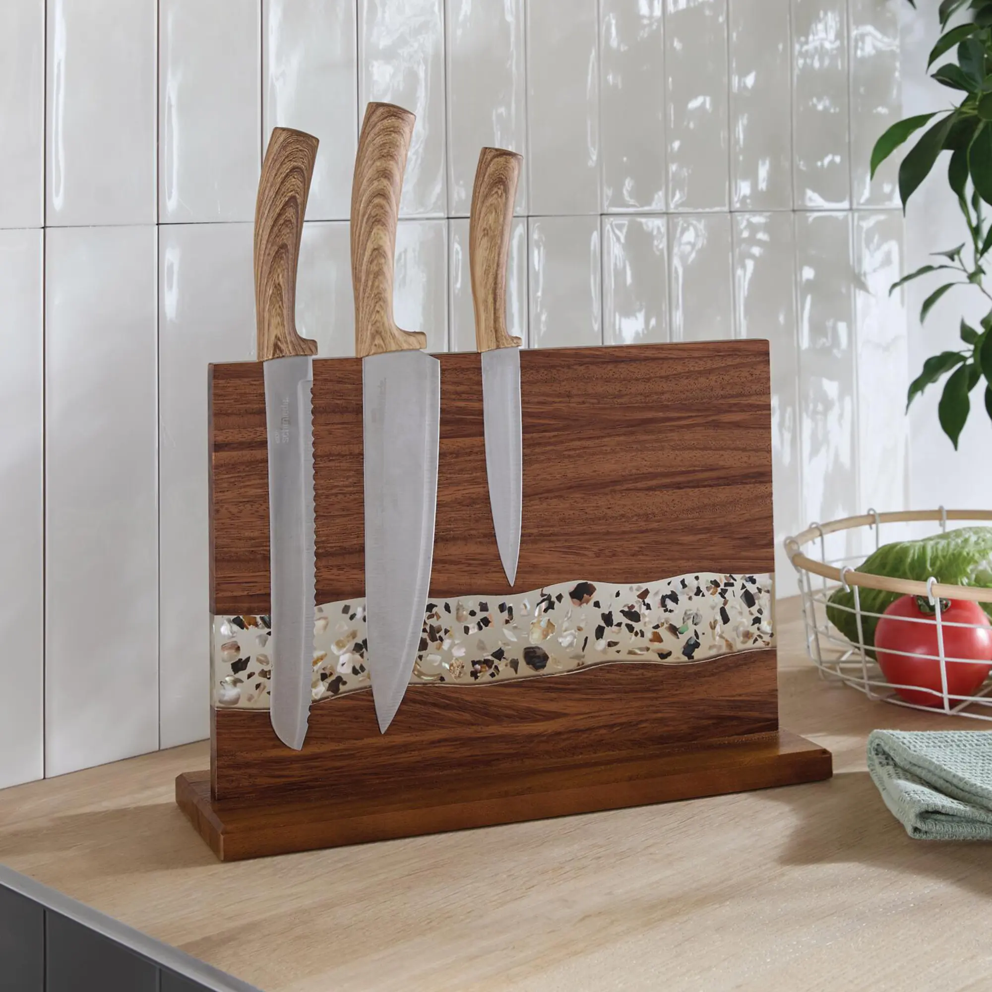Acheter Bloc à couteaux magnétique "Coquillages"  dans la boutique en ligne de Frank Flechtwaren