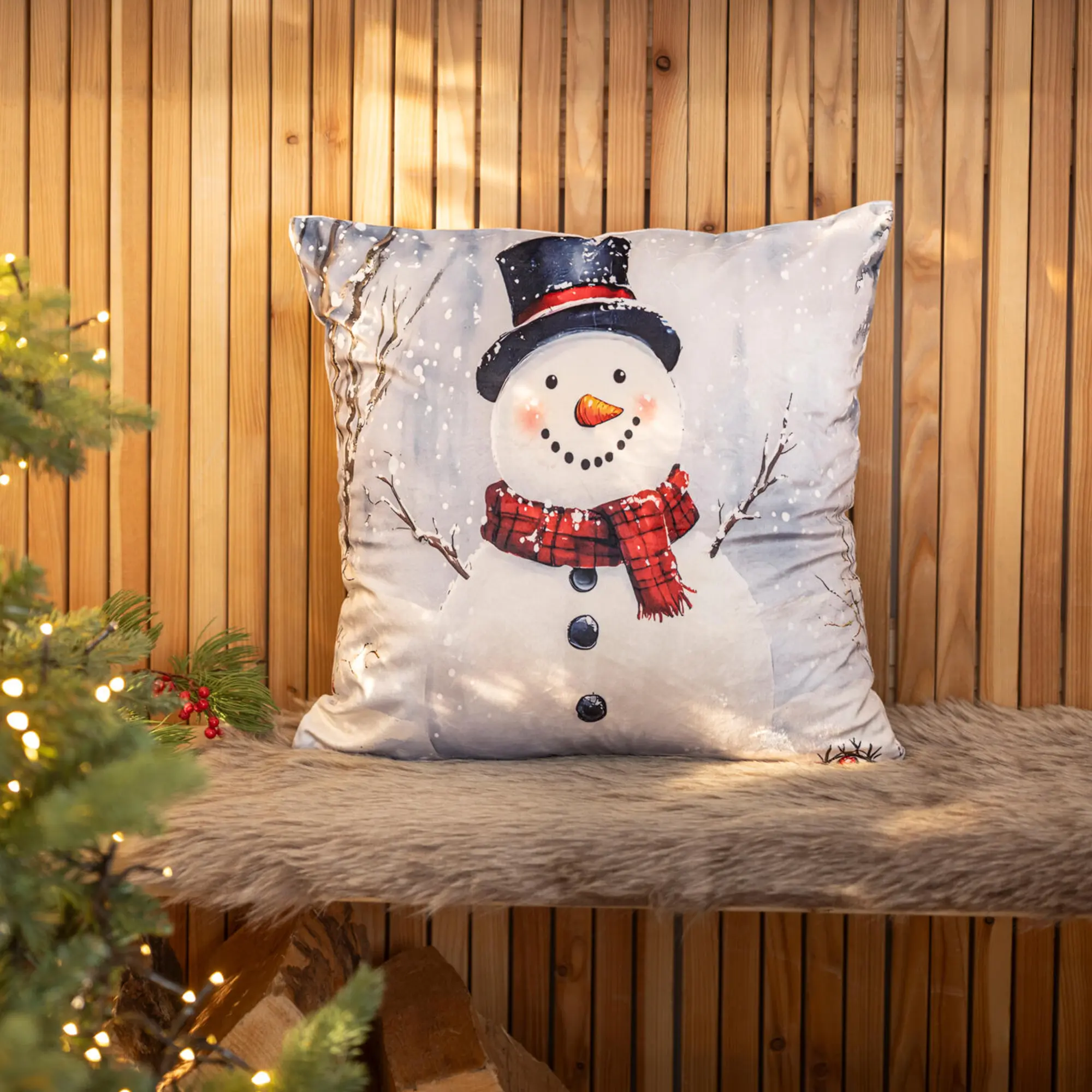 Acheter Housse de coussin « Bonhomme de neige »  dans la boutique en ligne de Frank Flechtwaren