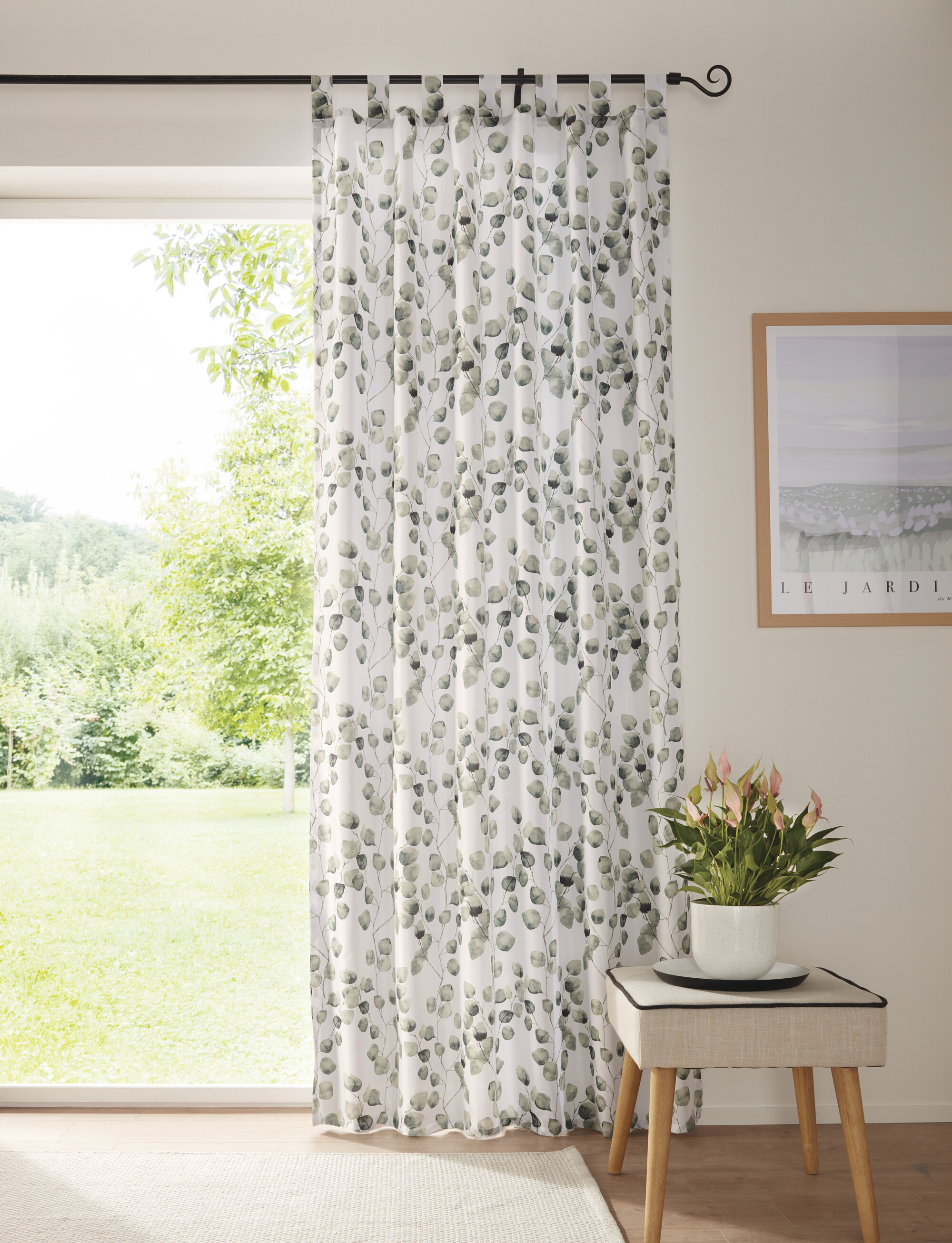 Acheter Rideau "Décor de feuilles"  dans la boutique en ligne de Frank Flechtwaren pour Rideaux et foulards