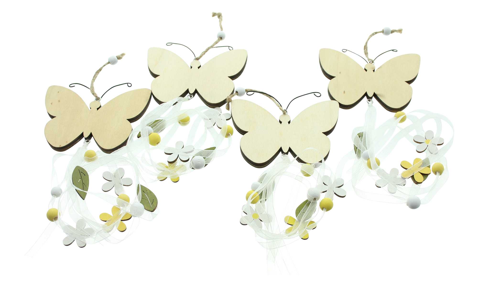 Acheter Lot de 4 suspensions "papillon"  dans la boutique en ligne de Frank Flechtwaren pour Pâques