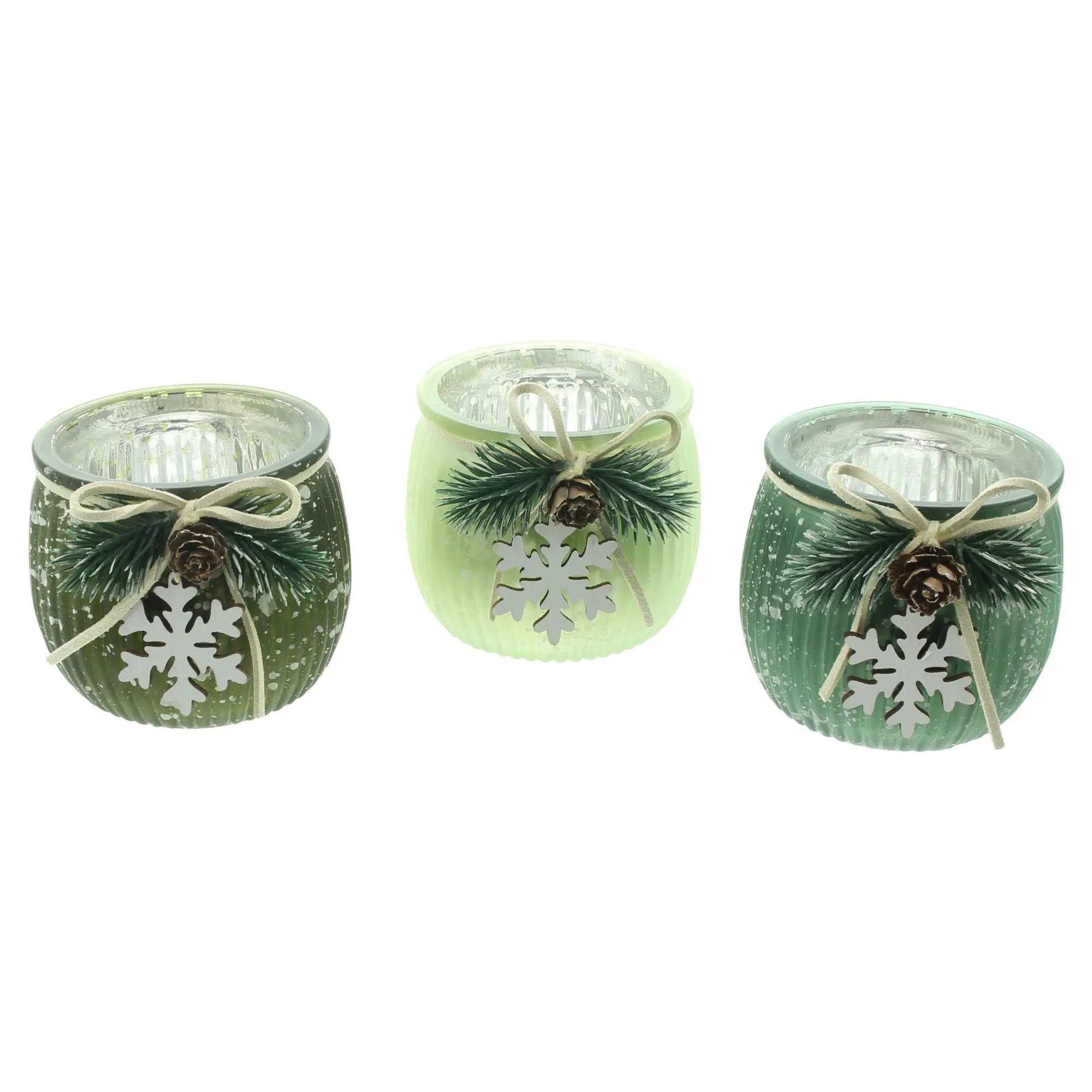 Acheter Porte-bougies « Green Shades », lot de 3 dans la boutique en ligne de Frank Flechtwaren pour Noël