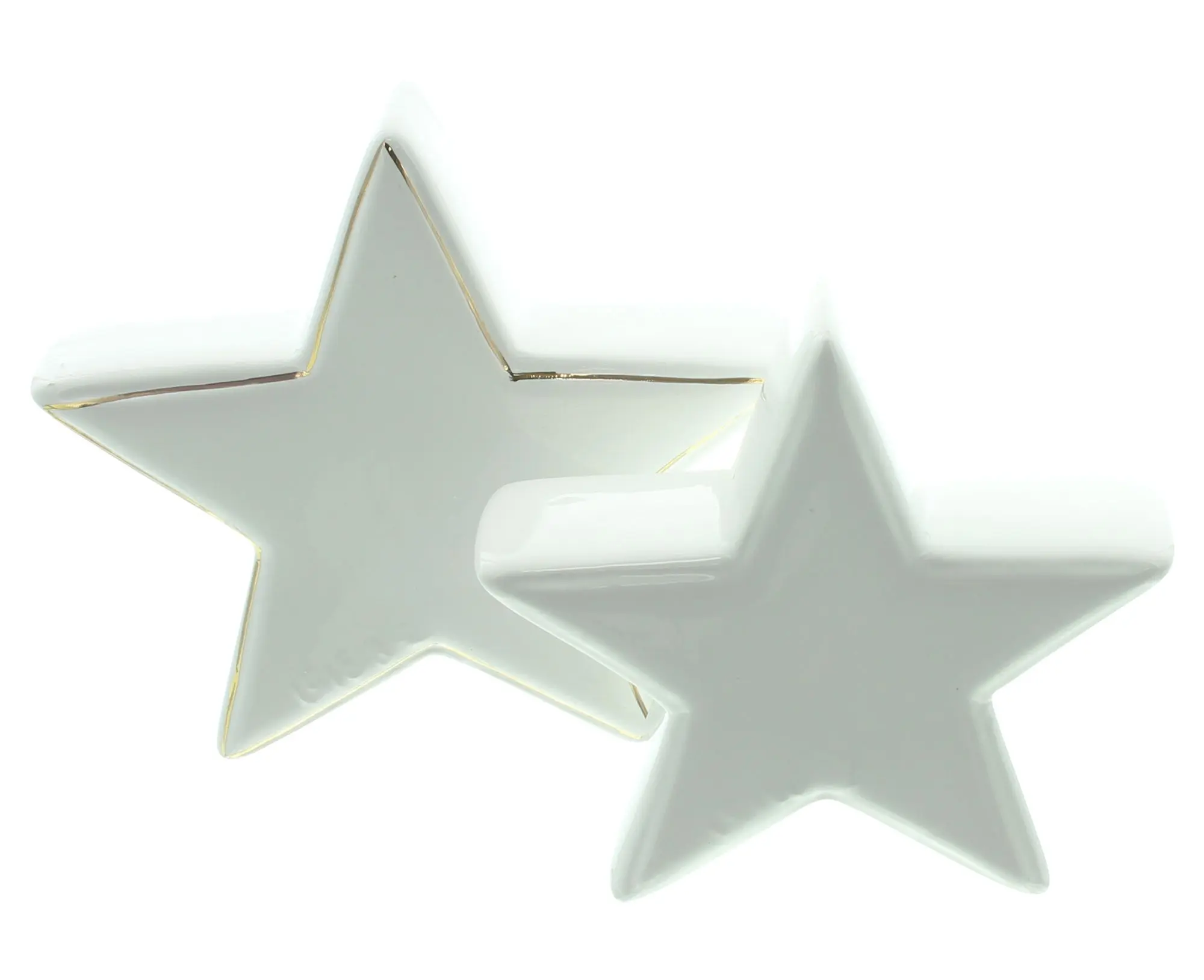 Acheter Lot de 2 étoiles "bord doré"  dans la boutique en ligne de Frank Flechtwaren pour Étoiles