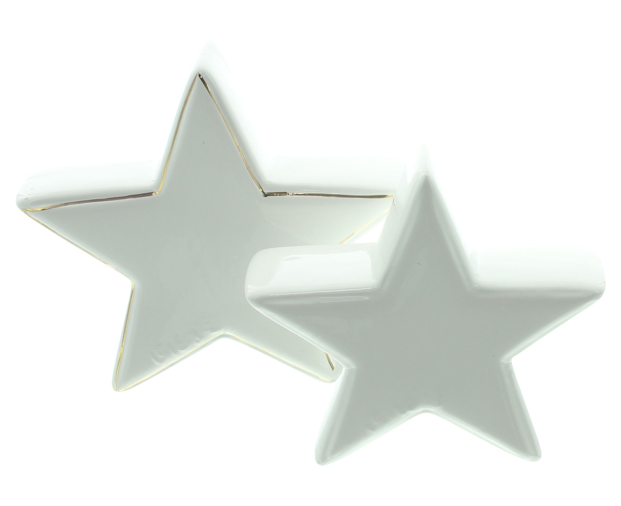 Acheter Lot de 2 étoiles "bord doré"  dans la boutique en ligne de Frank Flechtwaren pour Noël