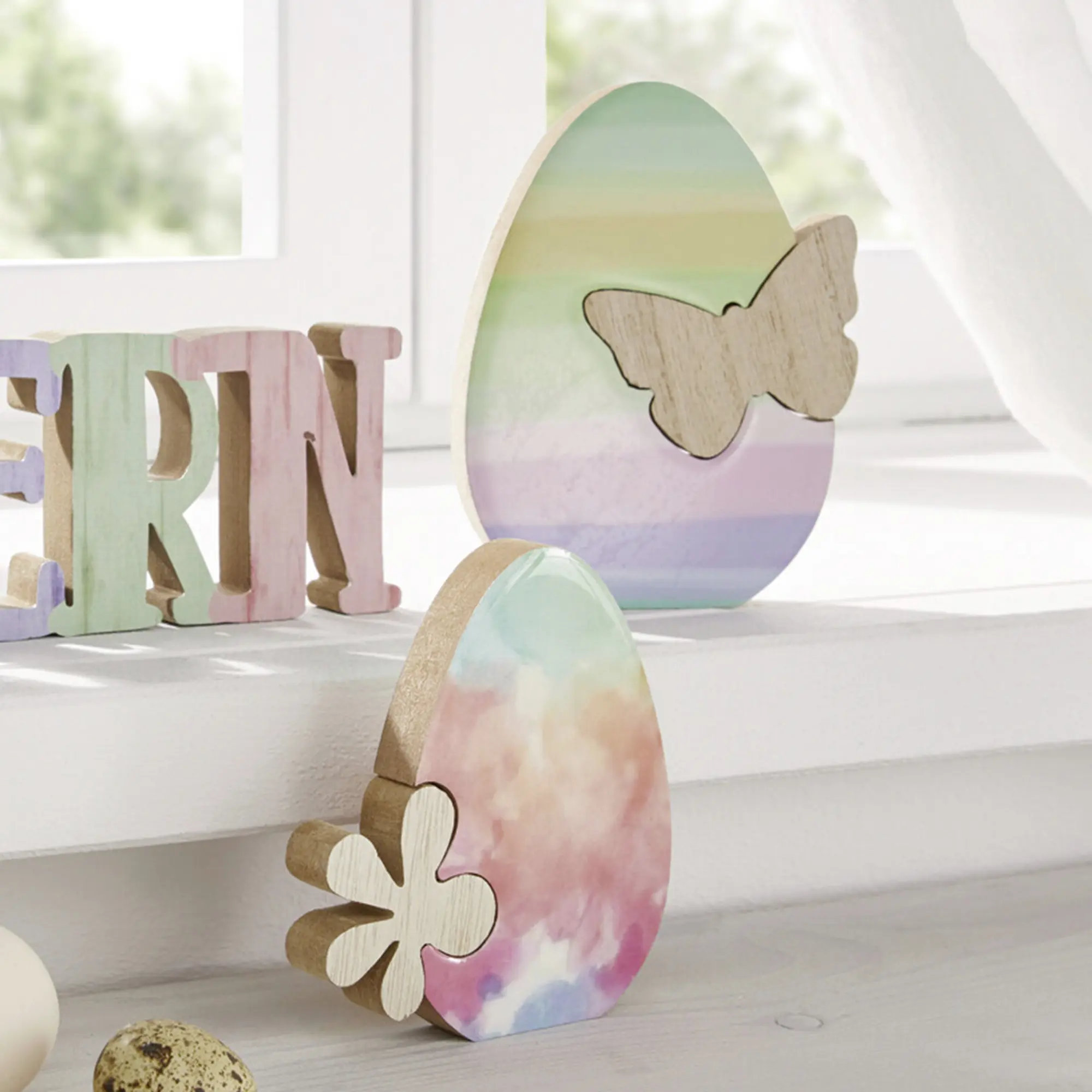 Acheter Lot de 2 décorations de Pâques "fleur &amp; papillon"  dans la boutique en ligne de Frank Flechtwaren