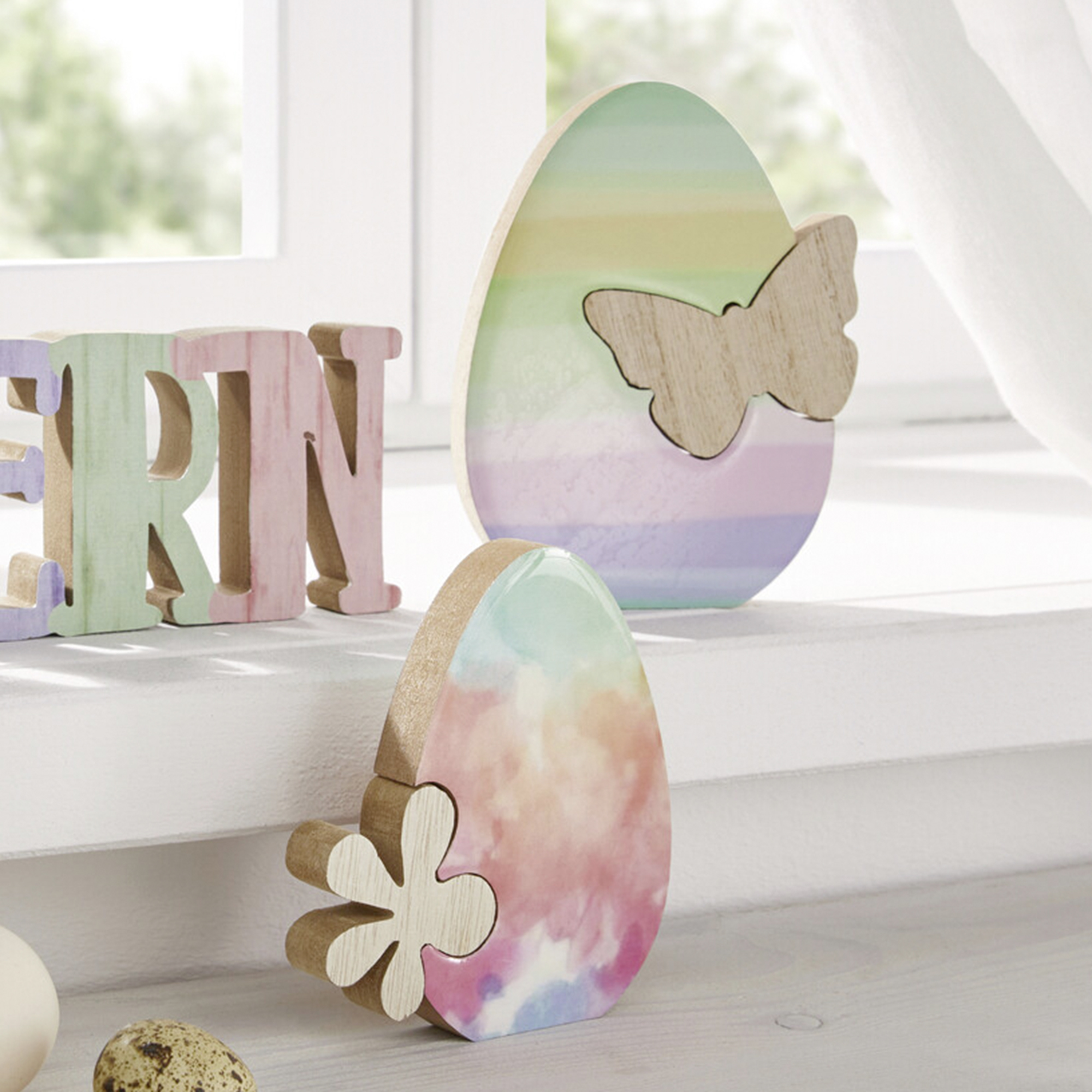 Acheter Lot de 2 décorations de Pâques "fleur &amp; papillon"  dans la boutique en ligne de Frank Flechtwaren