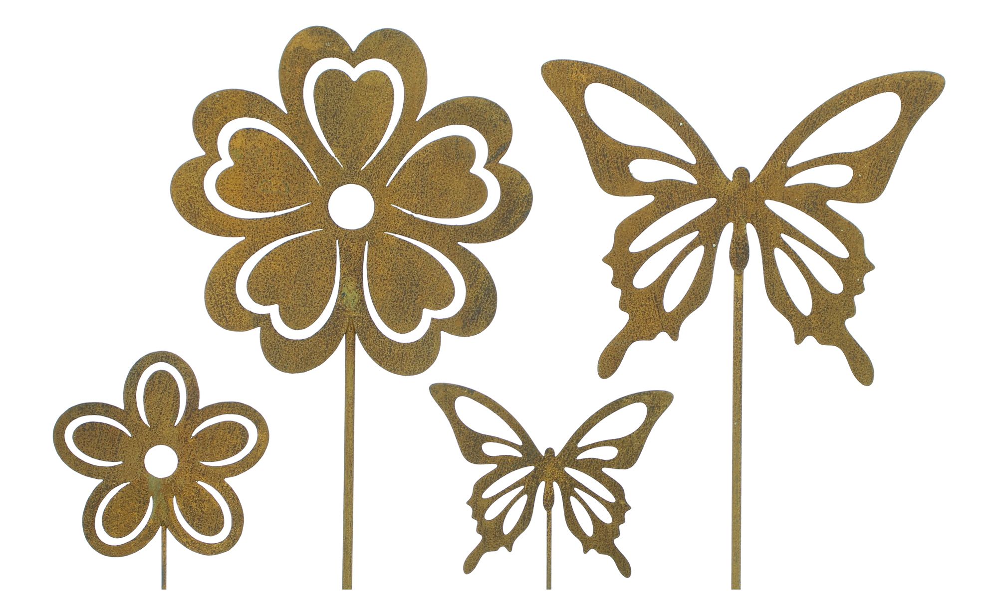 Acheter Lot de 4 pics "fleur &amp; papillon"  dans la boutique en ligne de Frank Flechtwaren pour Pâques