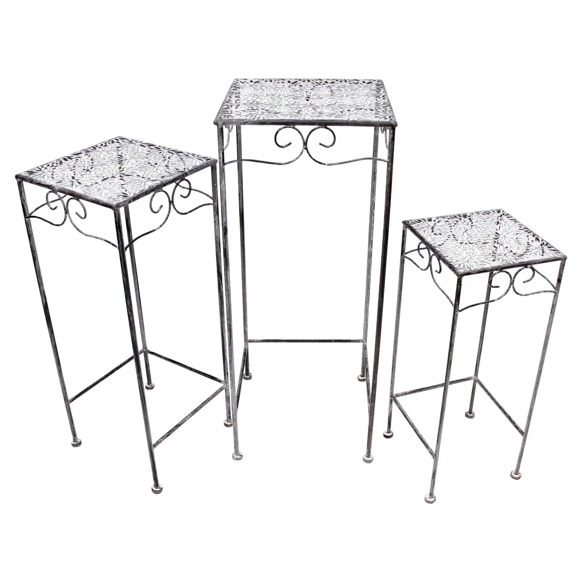 Acheter Lot de 3 tables d'appoint "Flowers"  dans la boutique en ligne de Frank Flechtwaren pour Tables