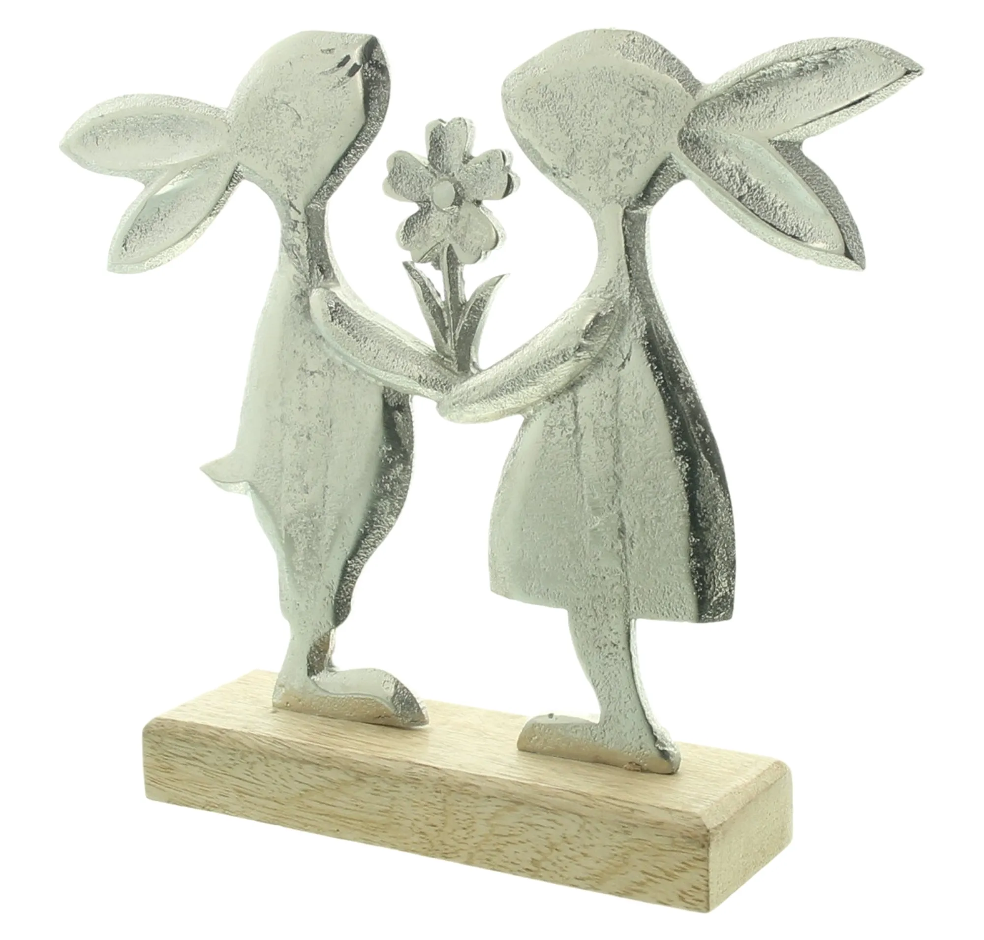 Acheter Figurine "couple de lapins avec fleurs"  dans la boutique en ligne de Frank Flechtwaren pour Lapin &amp; co