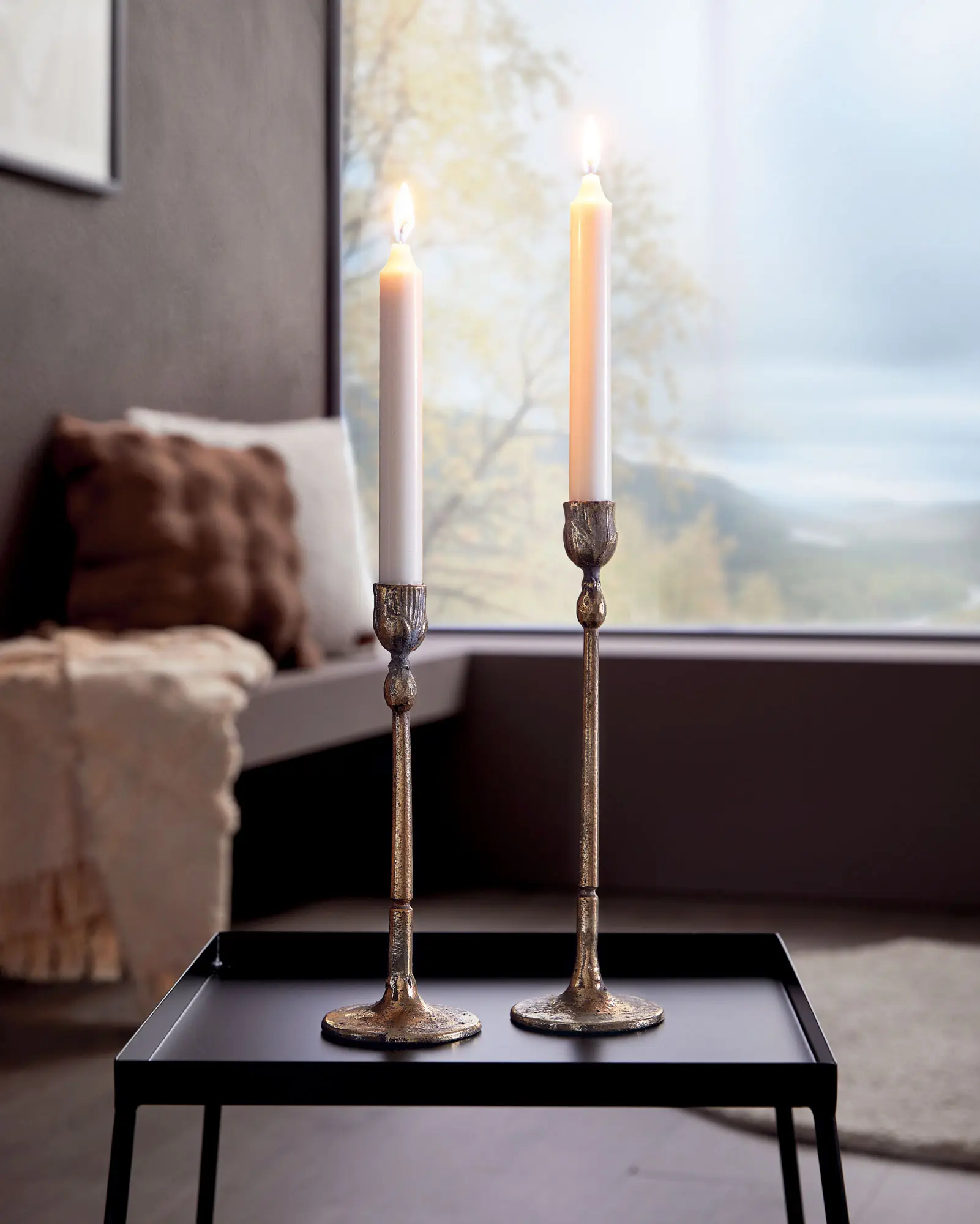 Acheter Lot de 2 bougeoirs "doré"  dans la boutique en ligne de Frank Flechtwaren