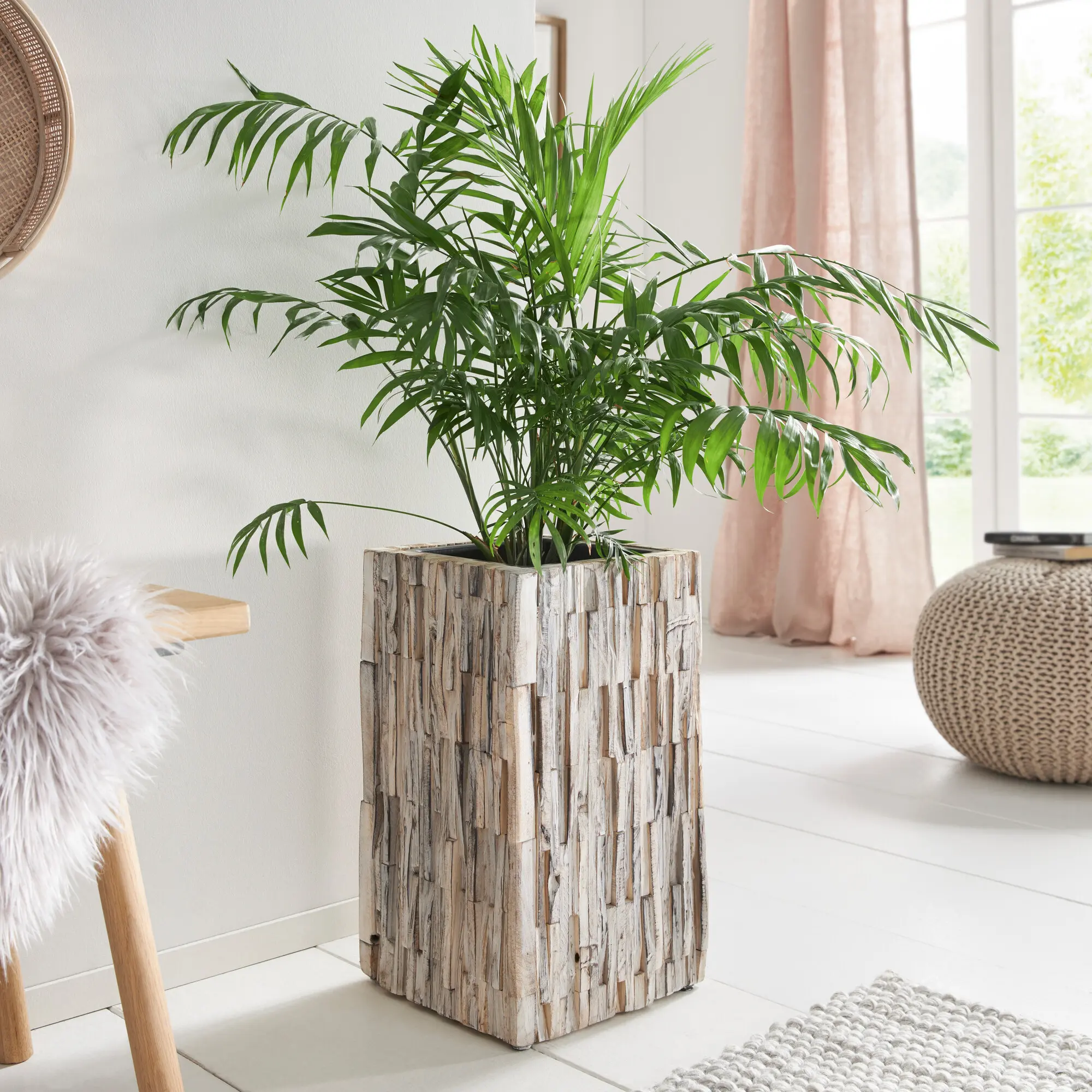 Acheter Cache-pot "bouts de bois"  dans la boutique en ligne de Frank Flechtwaren