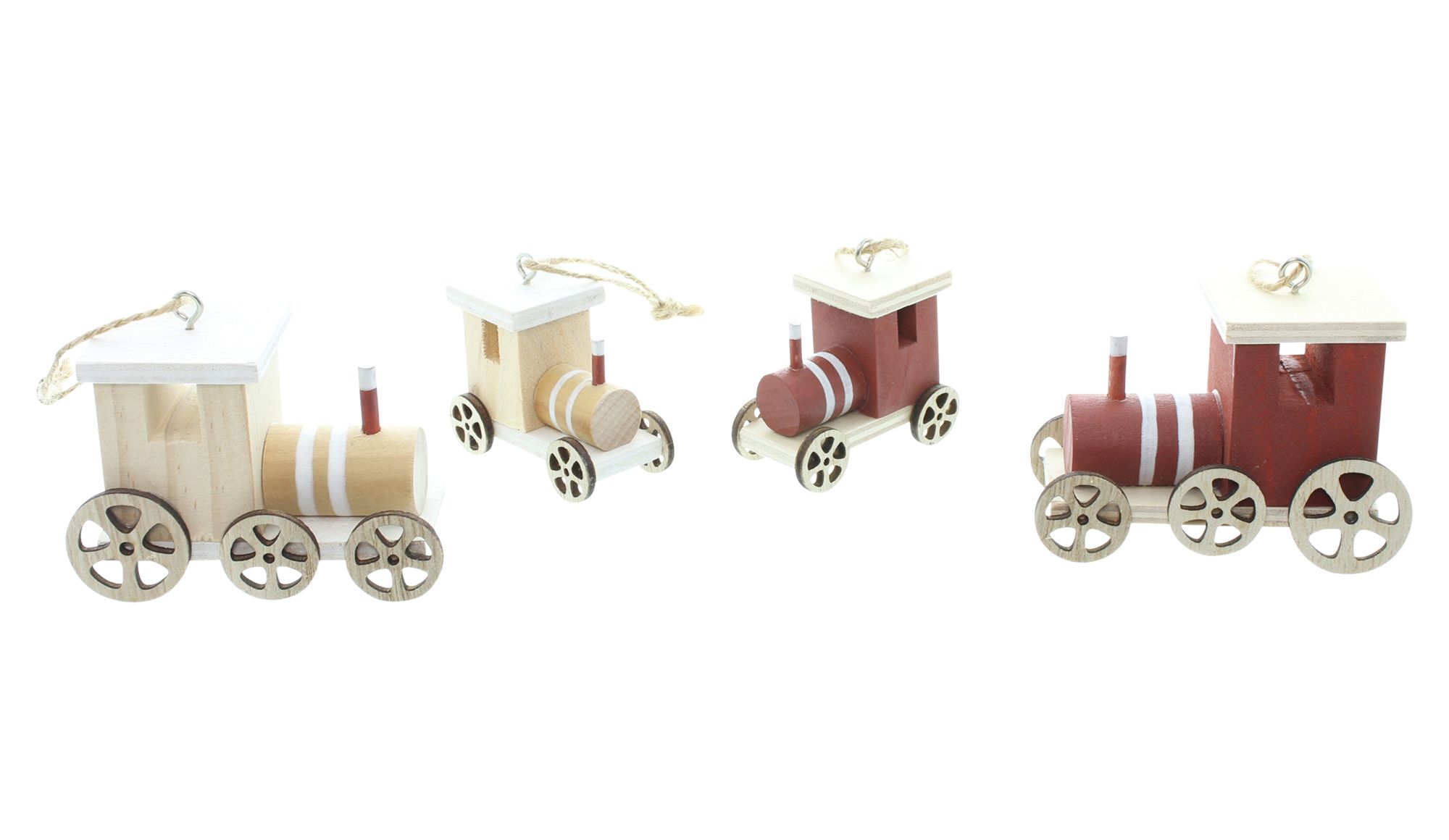 Acheter Lot de 4 suspensions "locomotive à vapeur"  dans la boutique en ligne de Frank Flechtwaren pour Décorations pour sapins de Noël