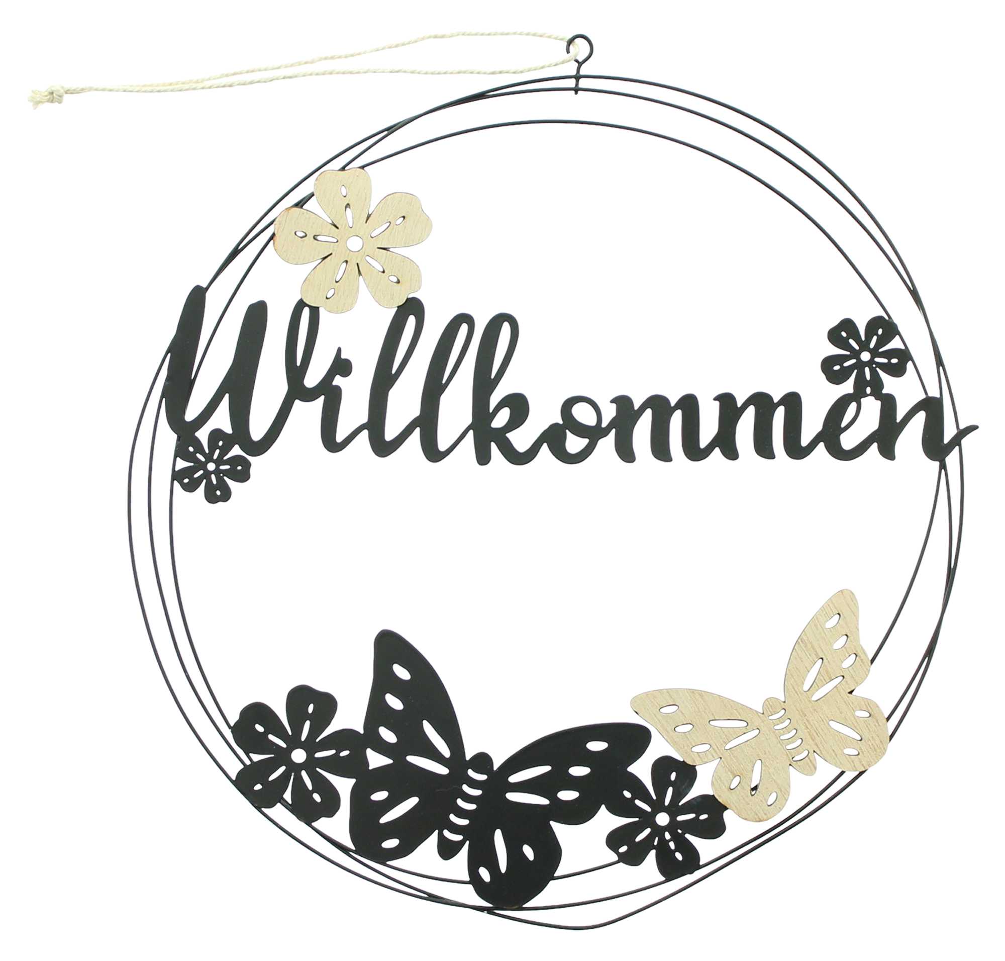 Acheter Anneau en métal "Willkommen"  dans la boutique en ligne de Frank Flechtwaren pour Pâques