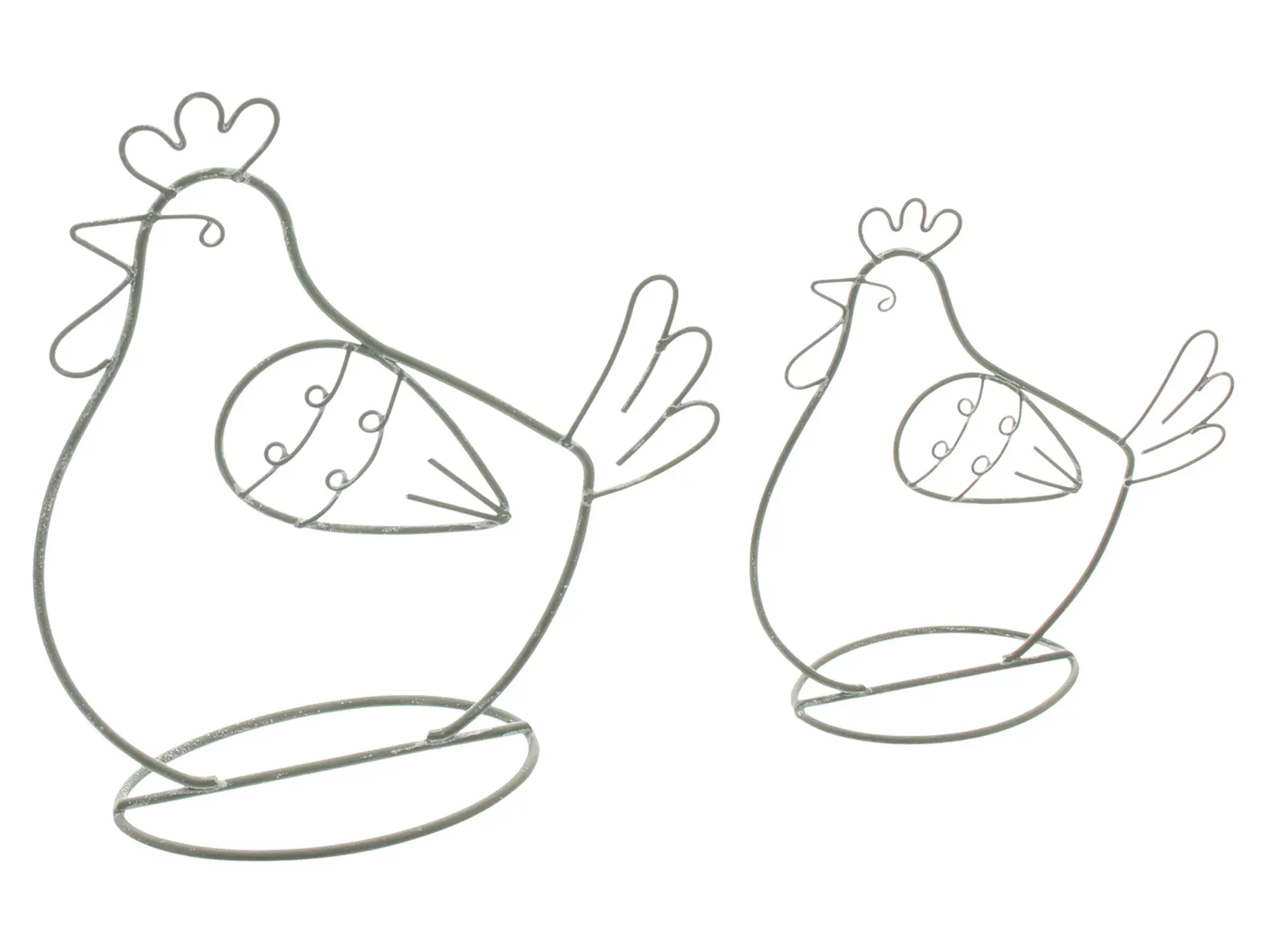 Acheter Lot de 2 décorations métalliques "poule"  dans la boutique en ligne de Frank Flechtwaren pour Pâques