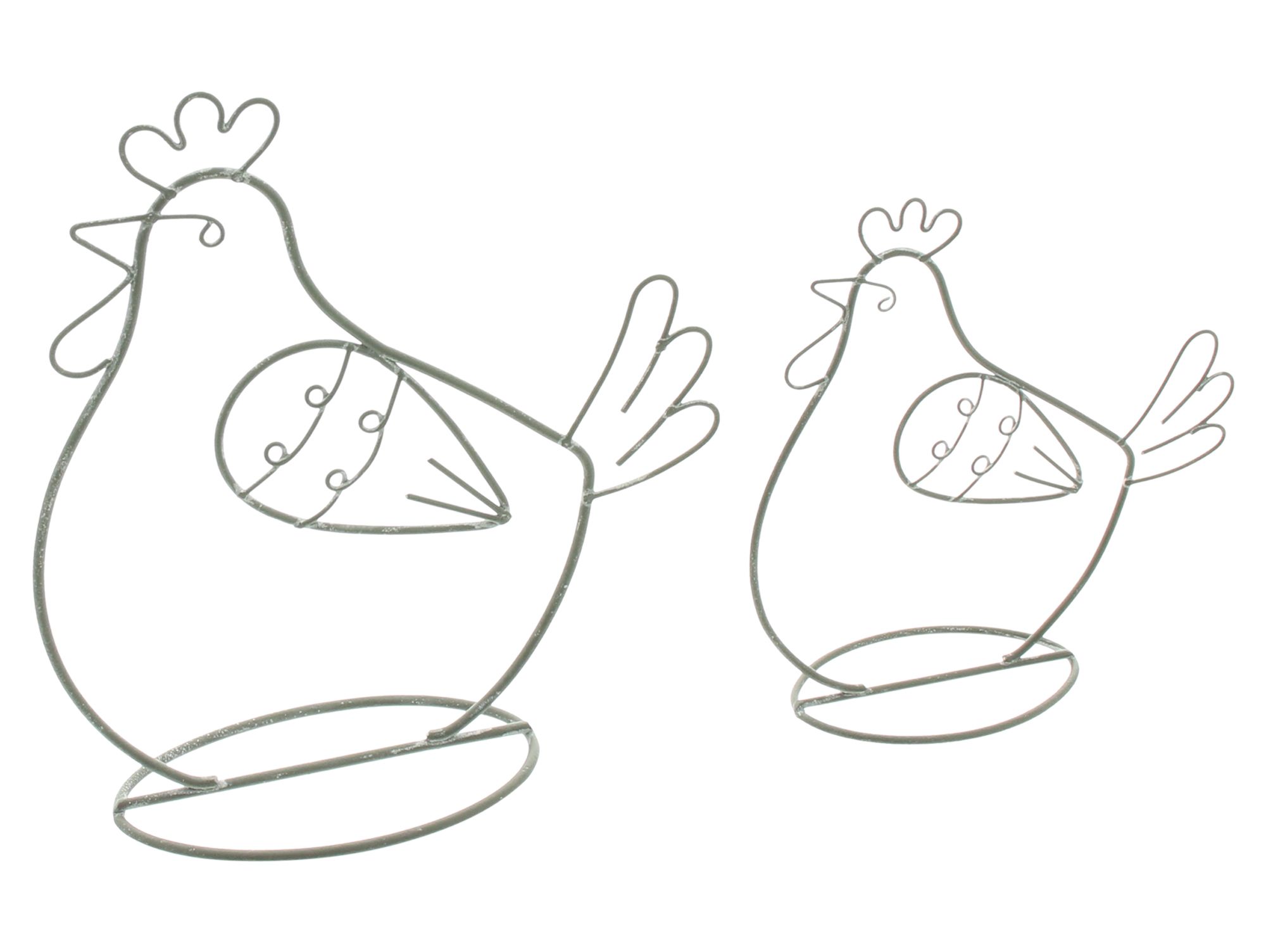 Acheter Lot de 2 décorations métalliques "poule"  dans la boutique en ligne de Frank Flechtwaren pour Pâques