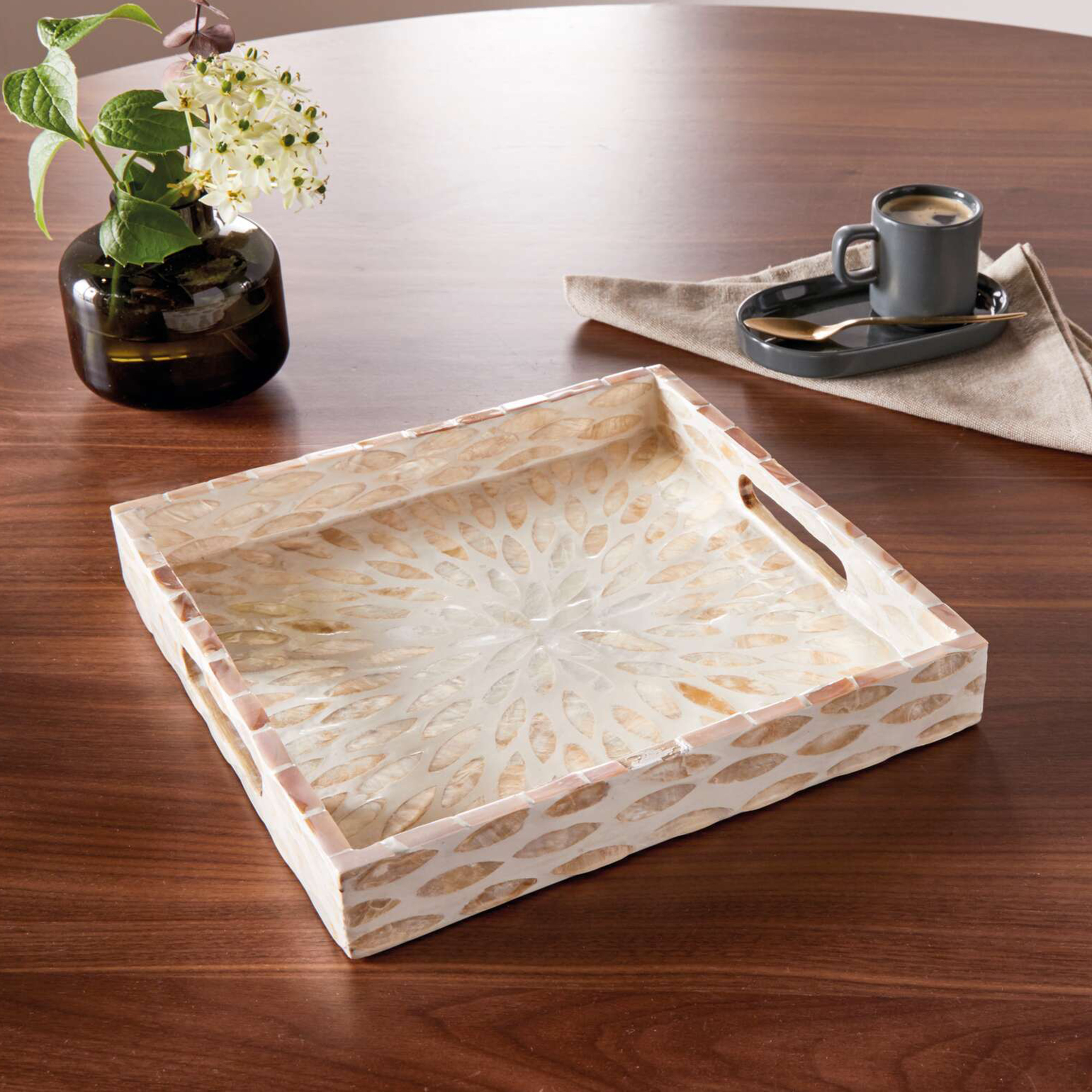 Acheter Plateau "Capiz"  dans la boutique en ligne de Frank Flechtwaren