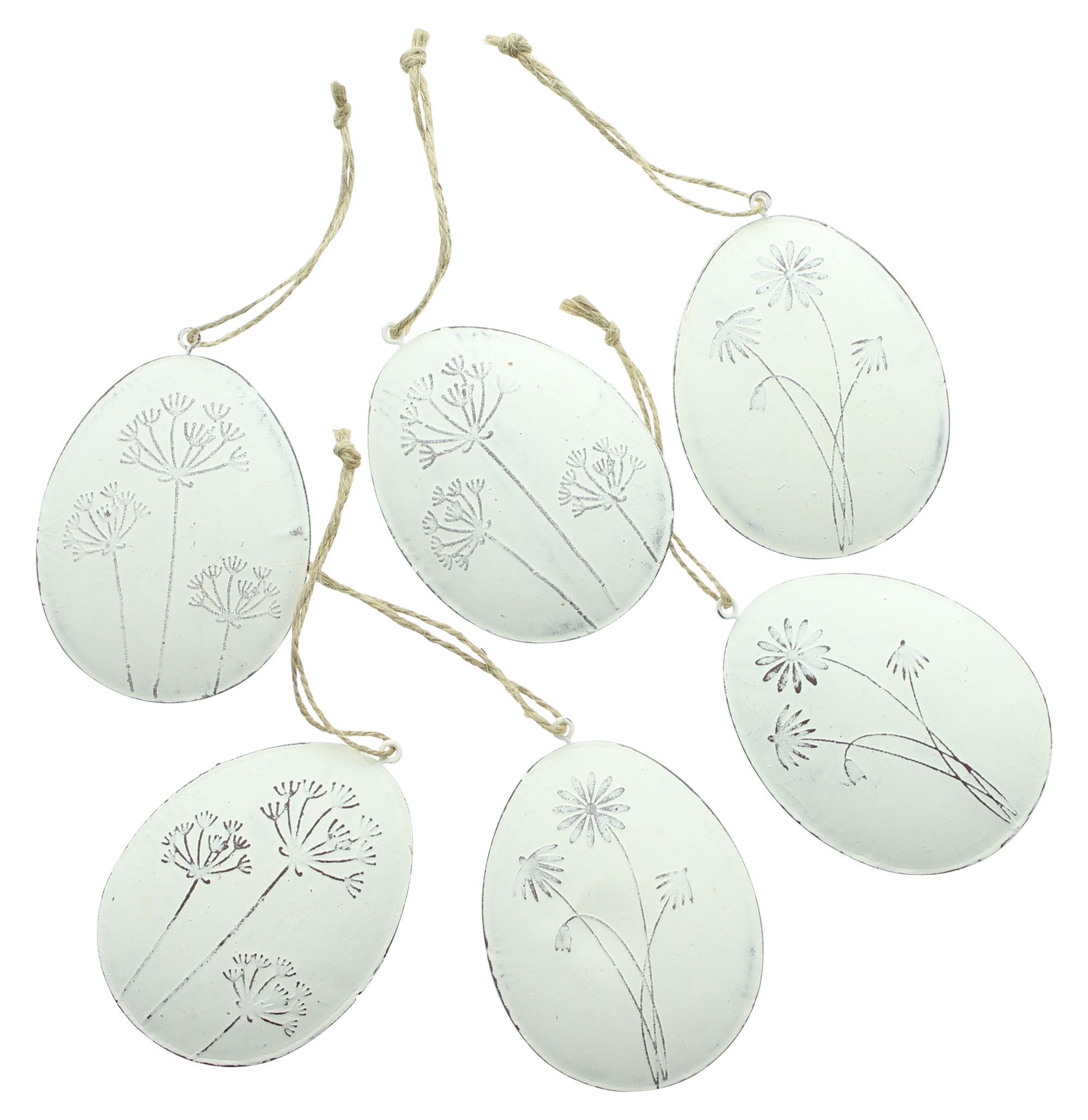 Acheter Lot de 4 suspensions "oeuf fleuri"  dans la boutique en ligne de Frank Flechtwaren pour Décorations à suspendre