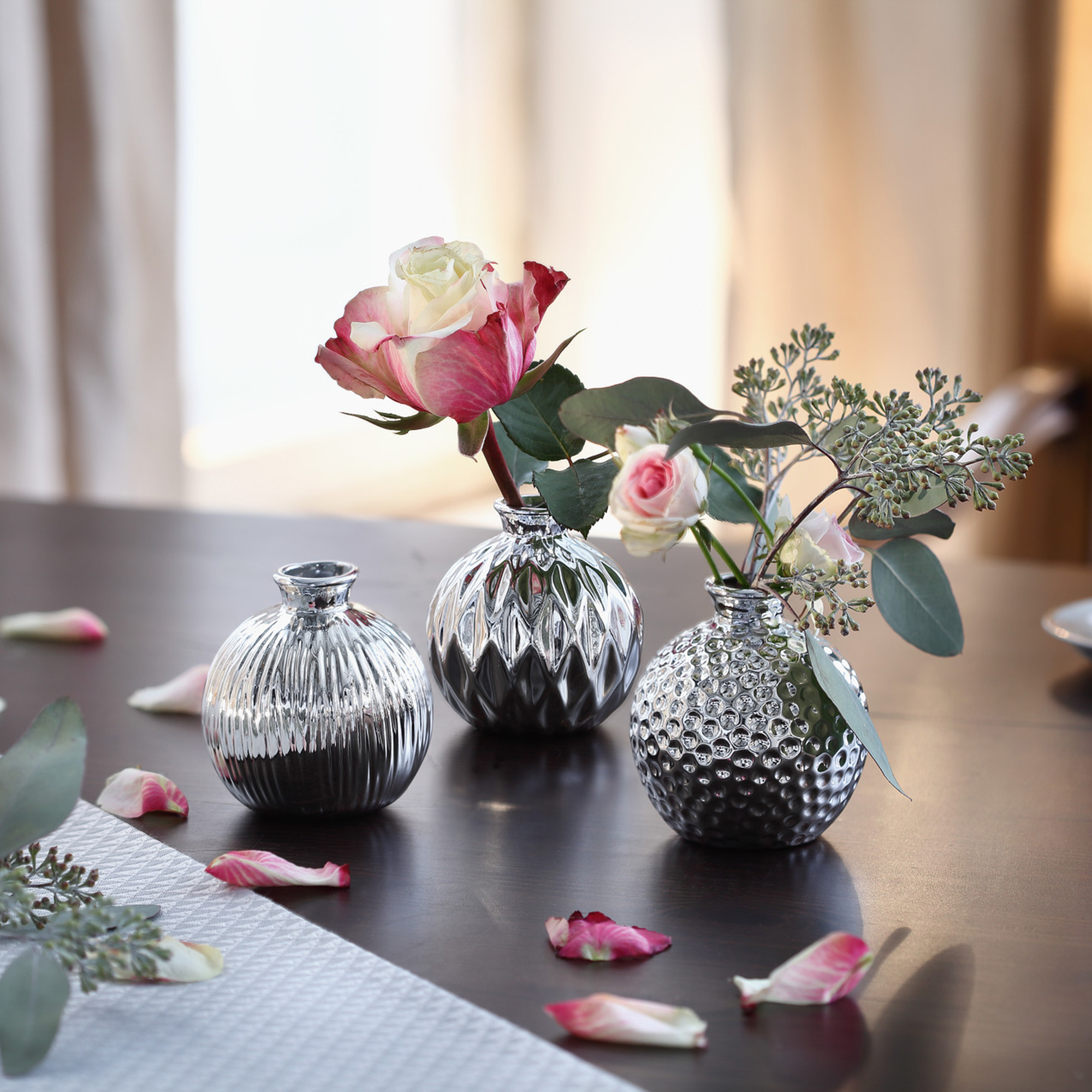 Acheter Lot de 3 vases décoratifs "aspect argenté"  dans la boutique en ligne de Frank Flechtwaren