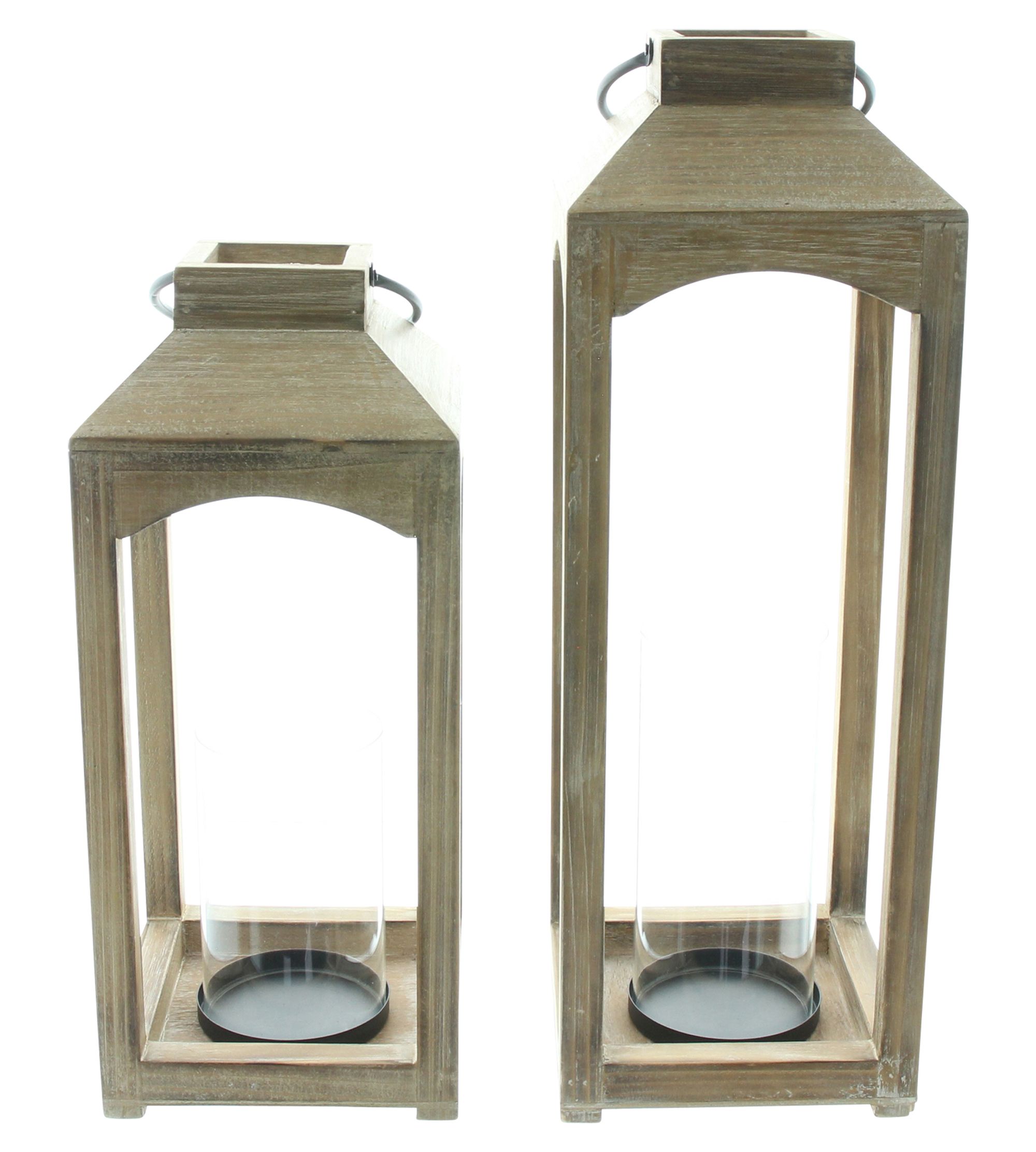 Acheter Lot de 2 lanternes "Wood"  dans la boutique en ligne de Frank Flechtwaren pour Lanternes