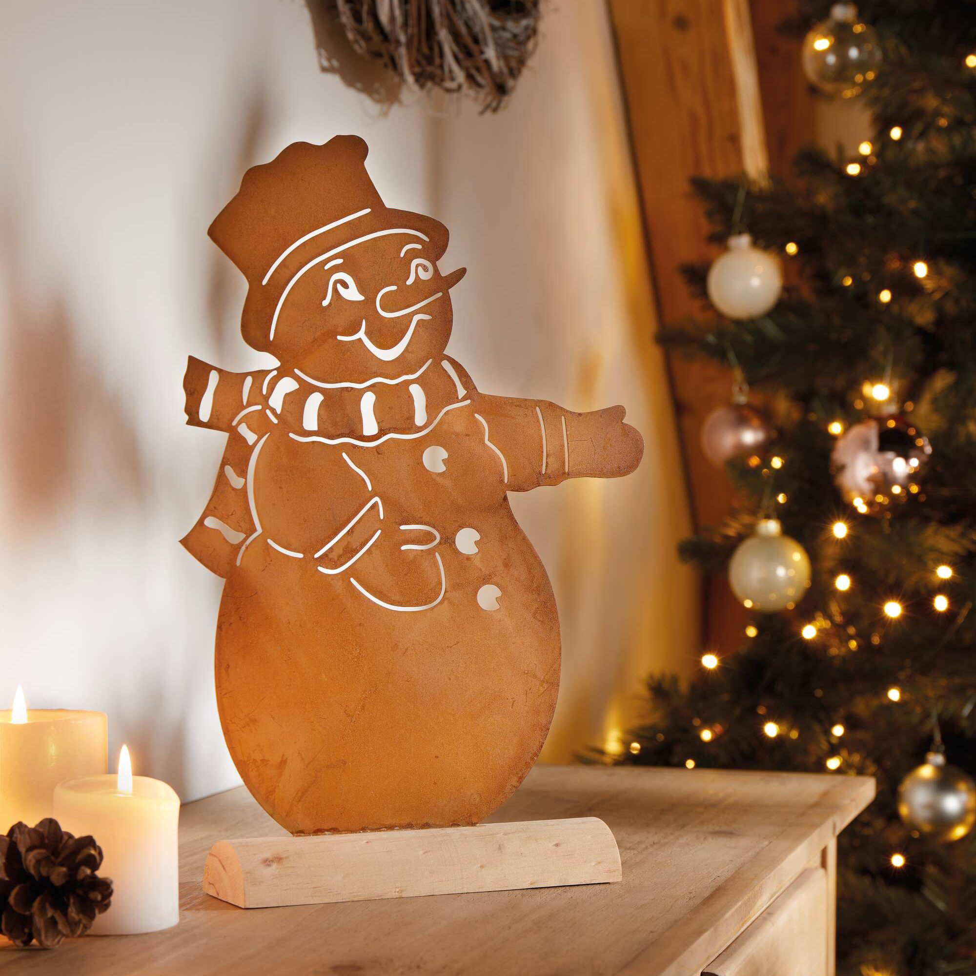 Acheter Décoration métallique "bonhomme de neige"  dans la boutique en ligne de Frank Flechtwaren
