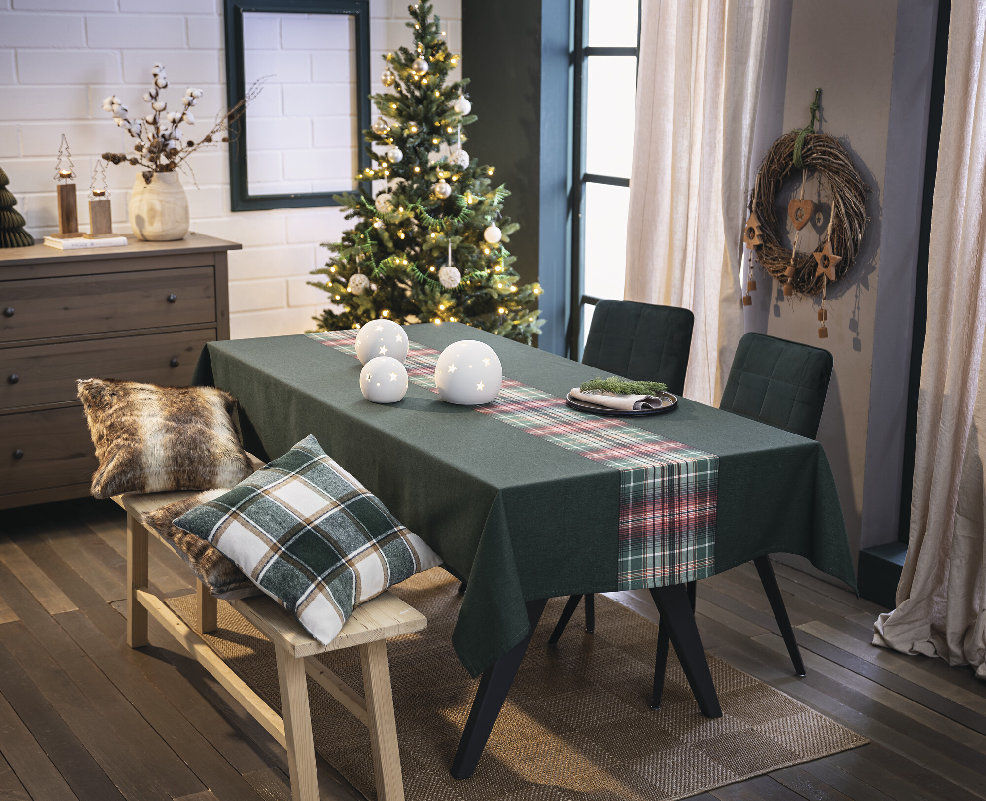 Acheter Nappe de table "carreaux verts"  dans la boutique en ligne de Frank Flechtwaren pour Grandes Nappes