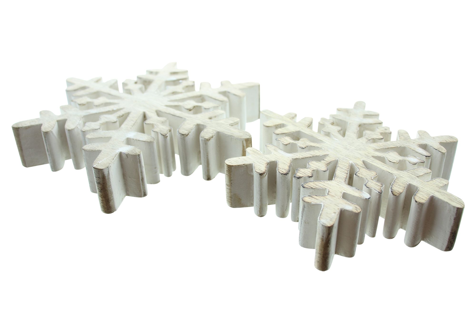 Acheter Lot de 2 décorations en bois "flocons de neige"  dans la boutique en ligne de Frank Flechtwaren pour Étoiles