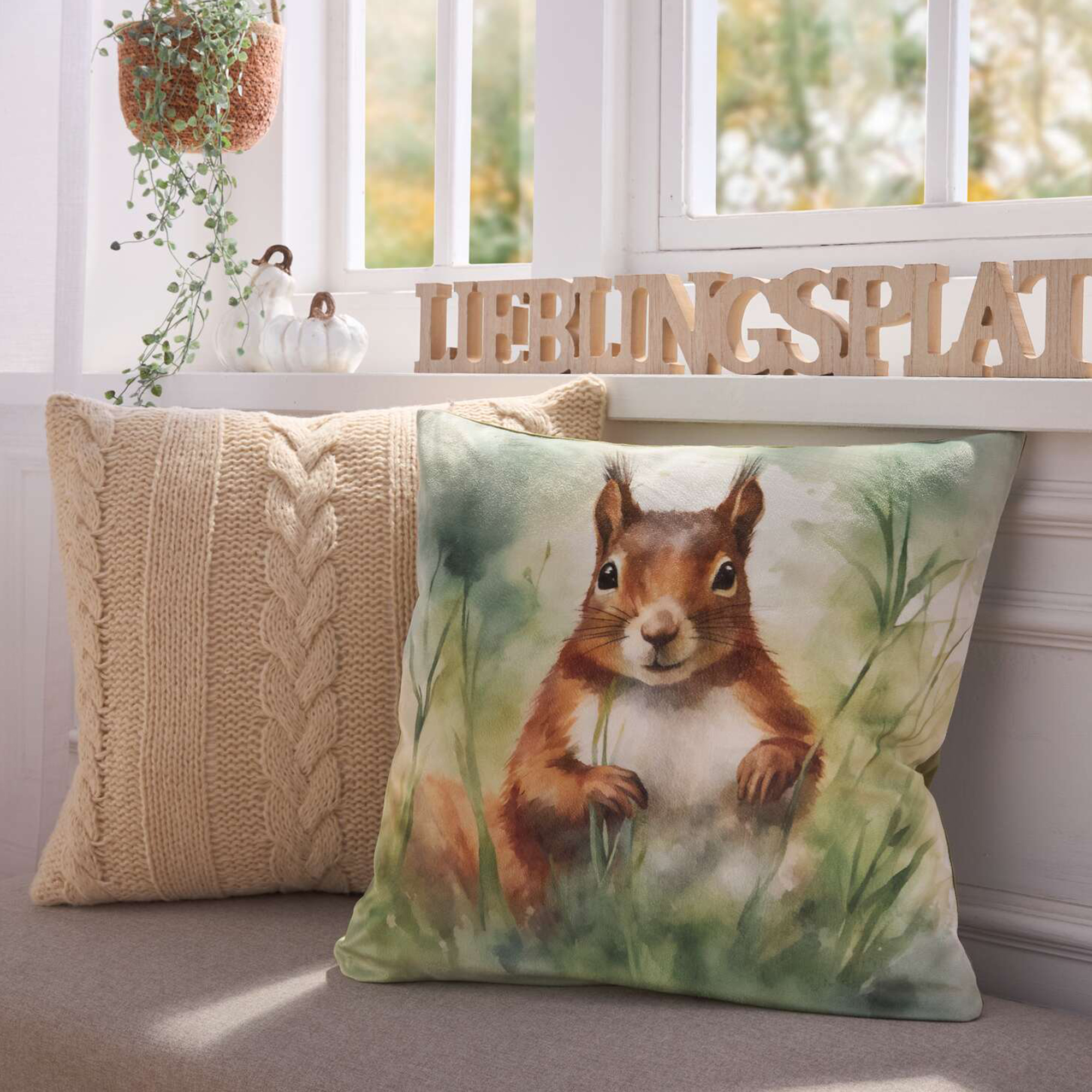 Acheter Housse de coussin "écureuil"  dans la boutique en ligne de Frank Flechtwaren