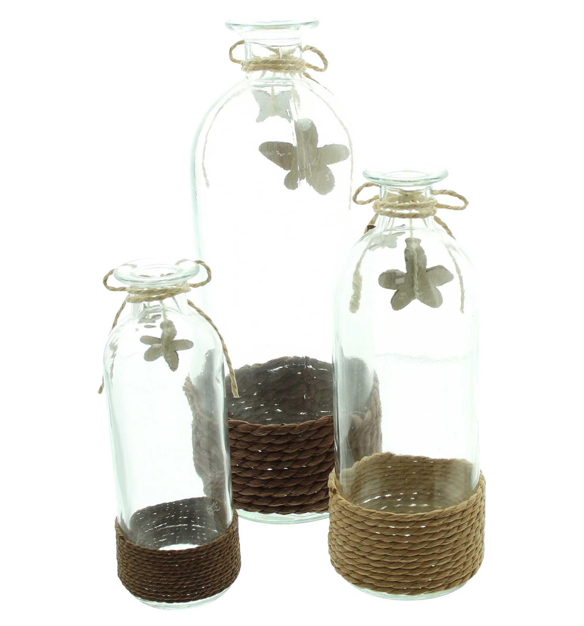 Acheter Lot de 3 vases décoratifs "fleur et papillon"  dans la boutique en ligne de Frank Flechtwaren pour Pâques