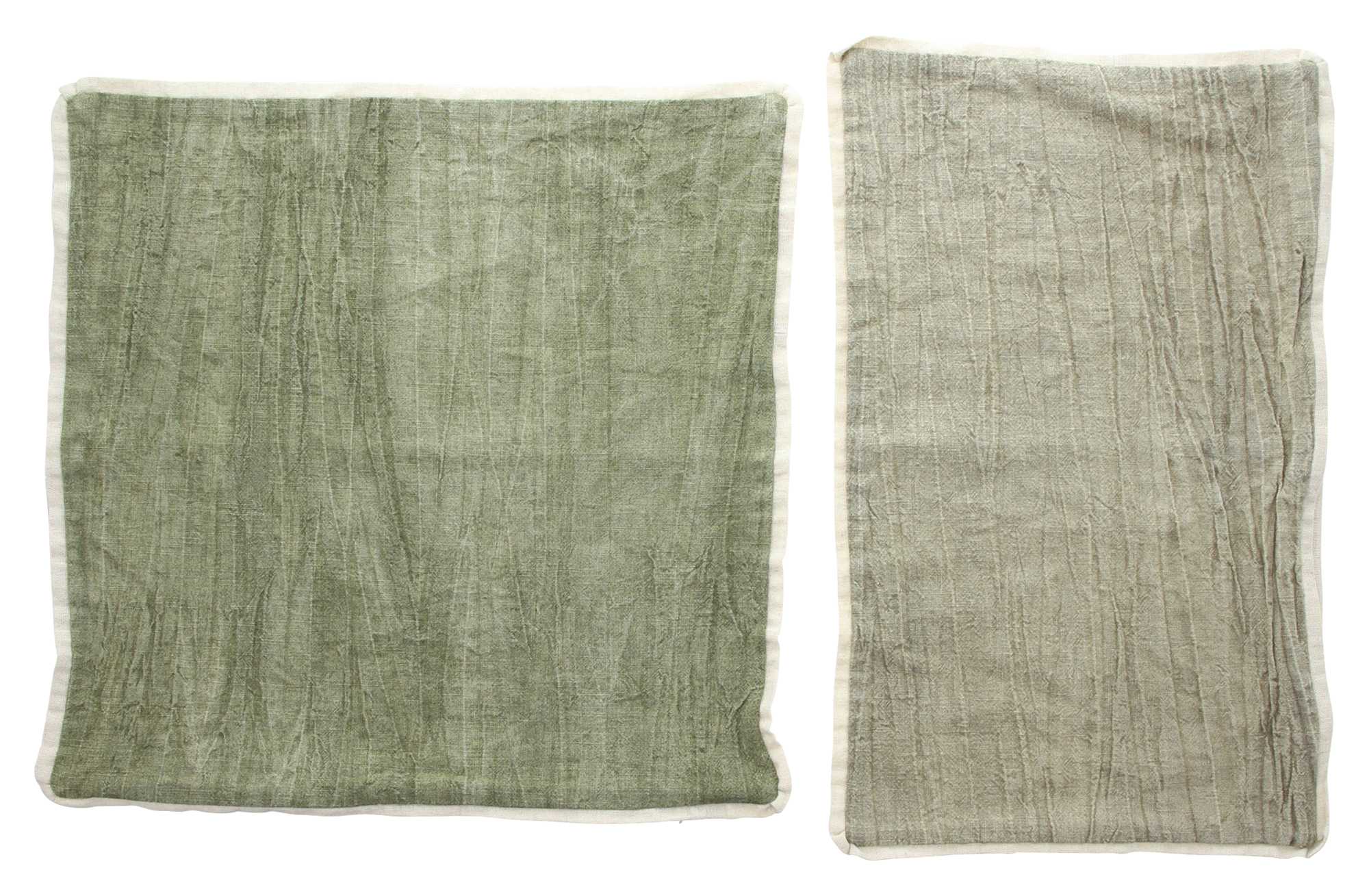 Acheter Lot de 2 housses de coussin "vert &amp; gris"  dans la boutique en ligne de Frank Flechtwaren pour Remplissages