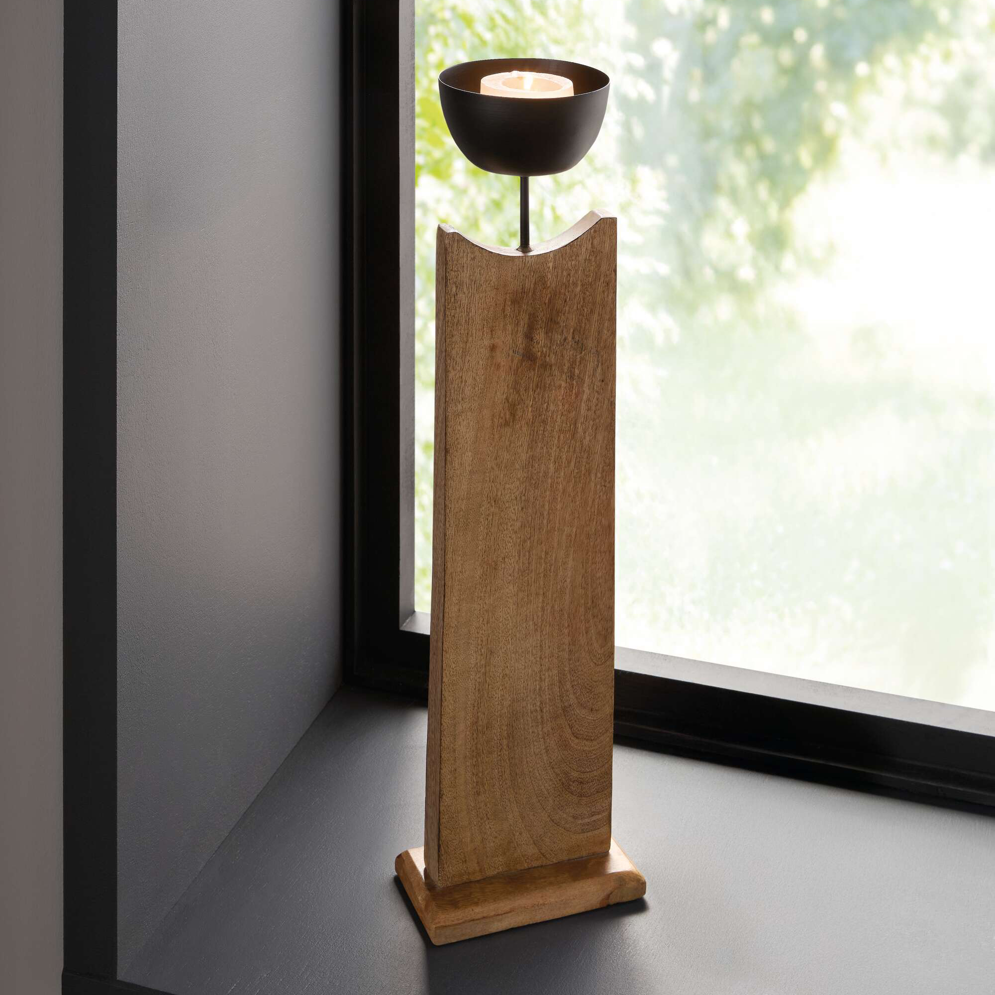 Acheter Bougeoir "colonne en bois"  dans la boutique en ligne de Frank Flechtwaren