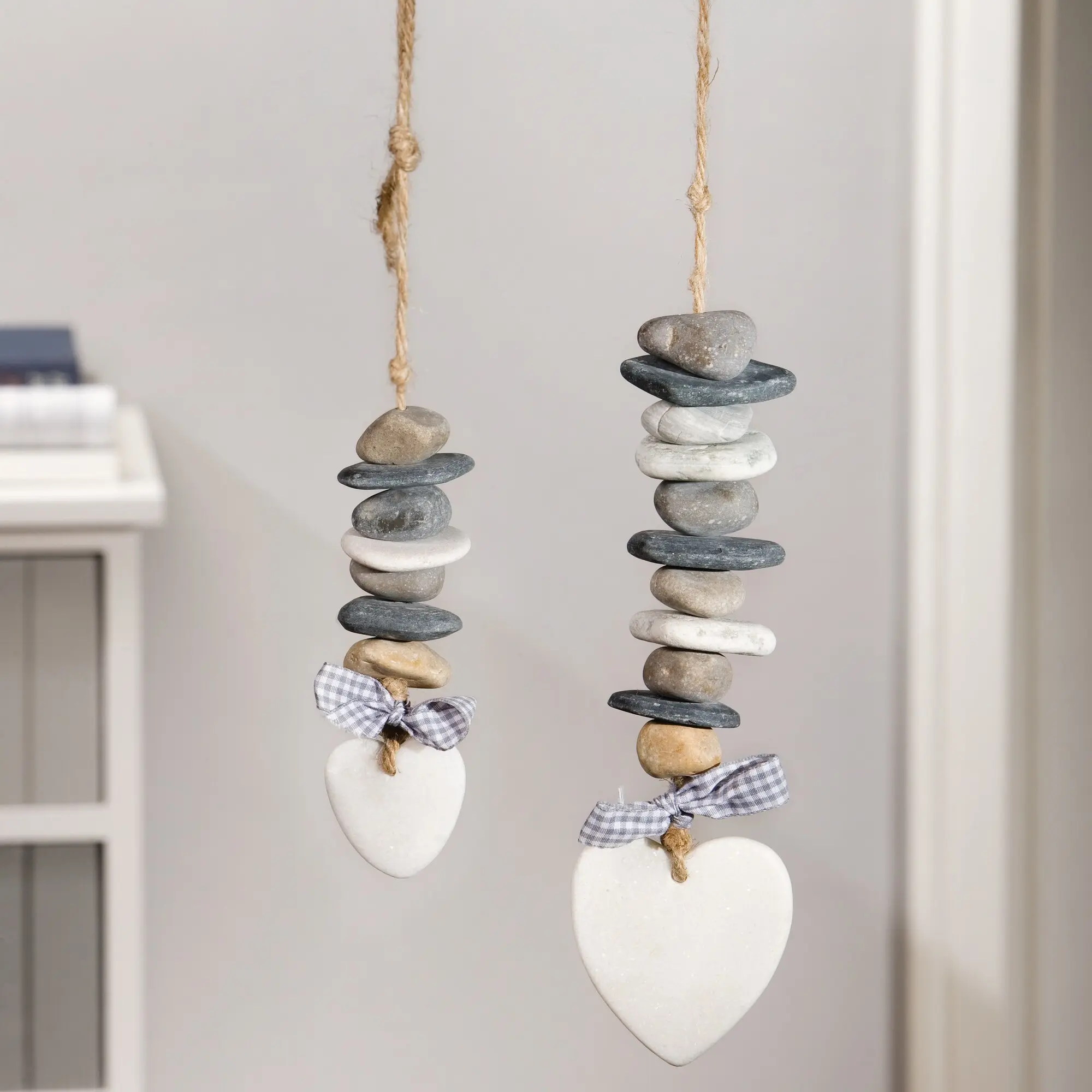 Acheter Lot de 2 suspensions "coeur de pierre"  dans la boutique en ligne de Frank Flechtwaren