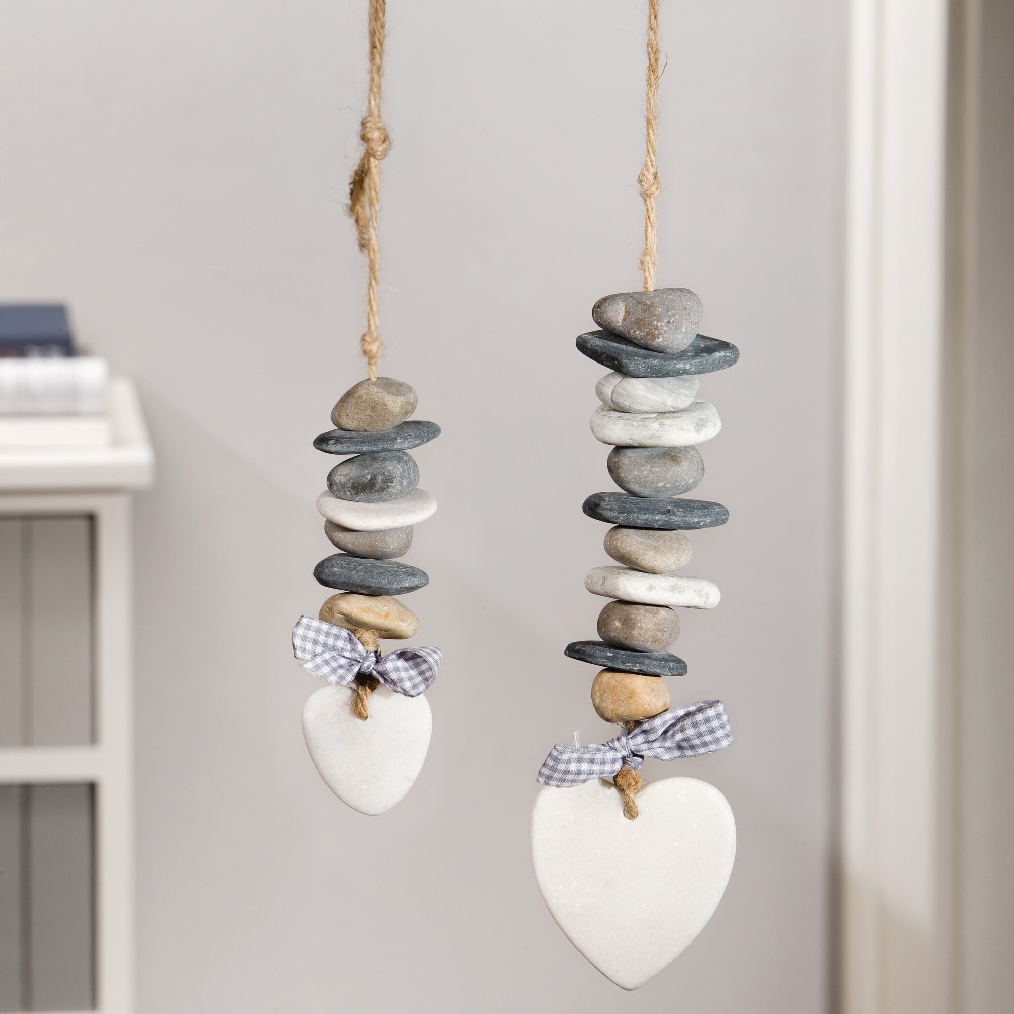 Acheter Lot de 2 suspensions "coeur de pierre"  dans la boutique en ligne de Frank Flechtwaren