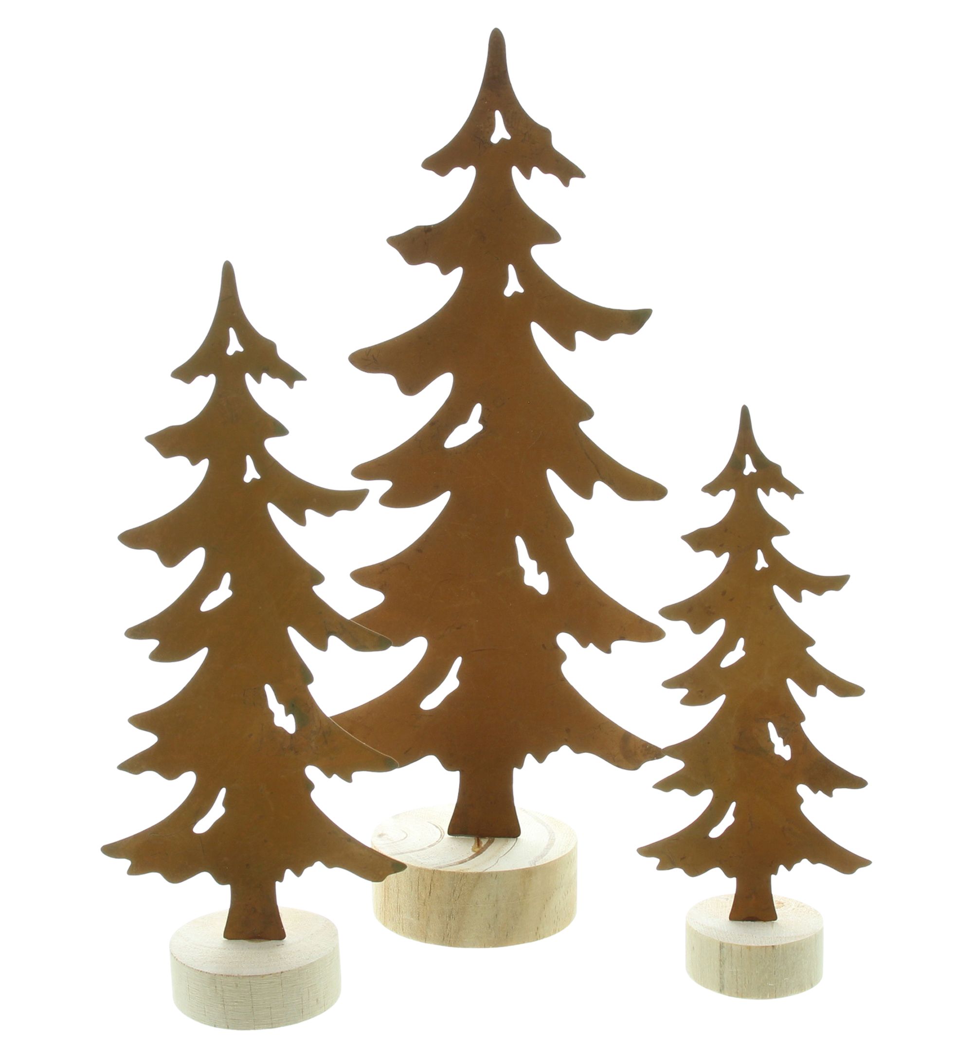 Acheter Lot de 3 décorations métalliques "sapin"  dans la boutique en ligne de Frank Flechtwaren pour Sapins