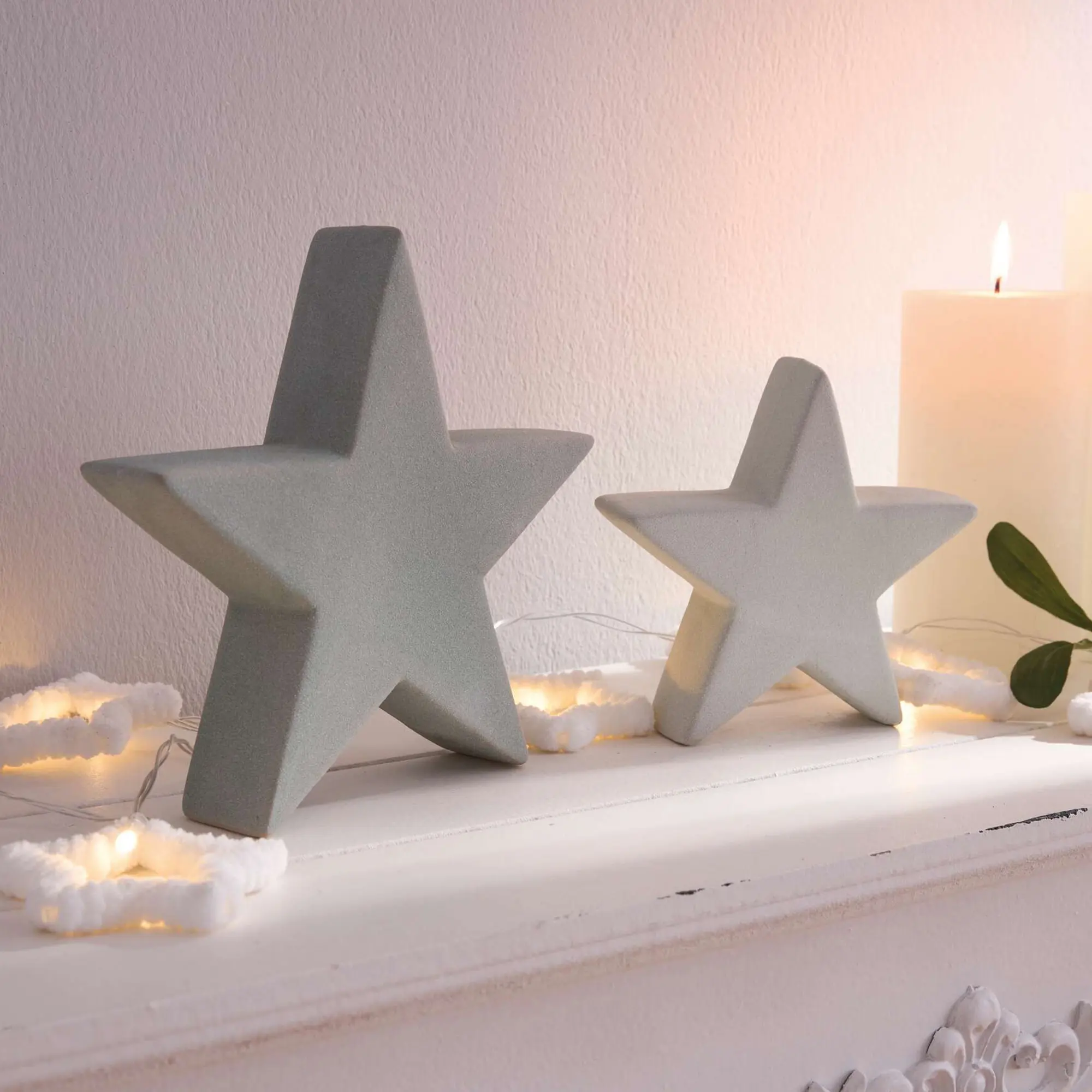 Acheter Lot de 2 étoiles "vert"  dans la boutique en ligne de Frank Flechtwaren