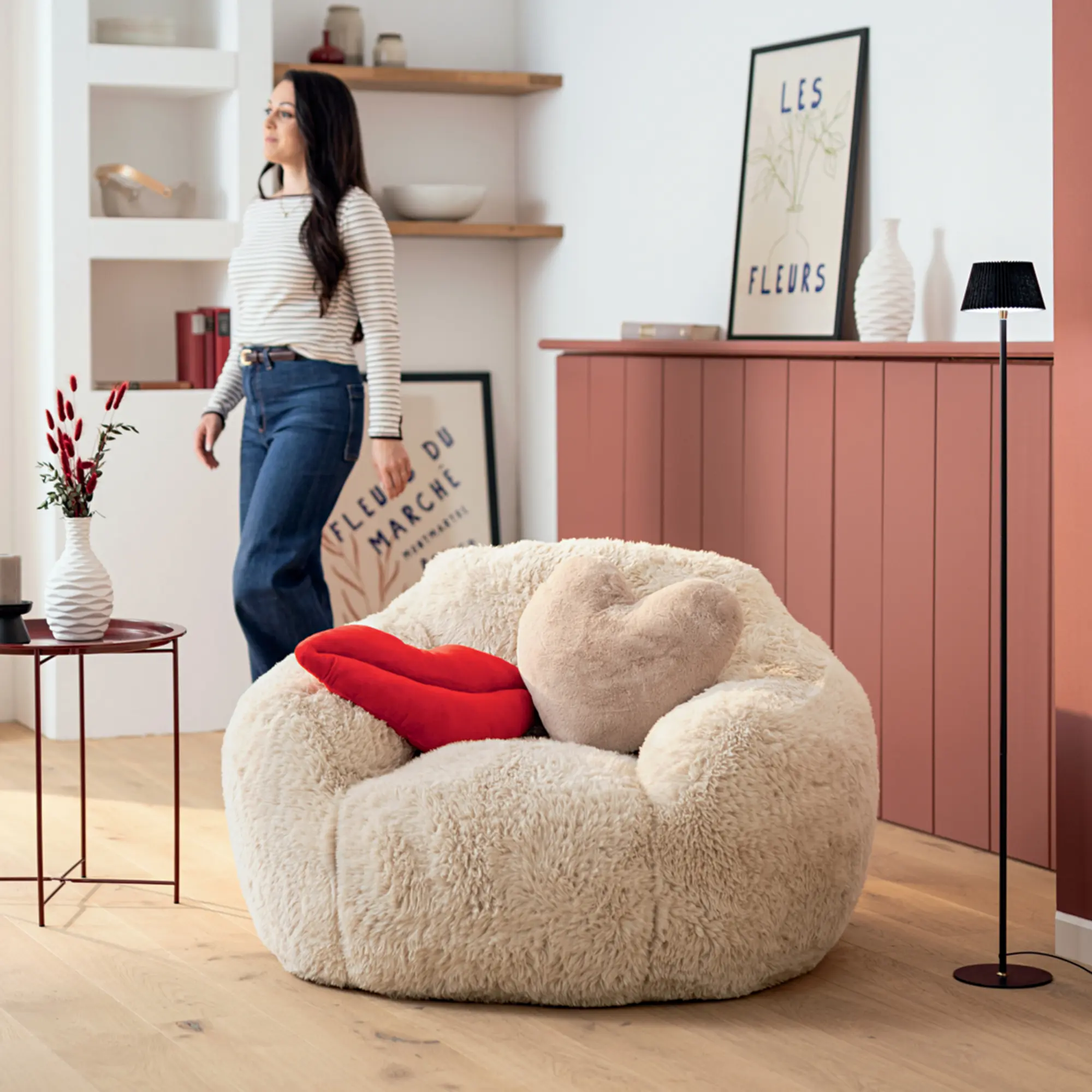 Acheter Coussin décoratif "bisous"  dans la boutique en ligne de Frank Flechtwaren pour Remplissages