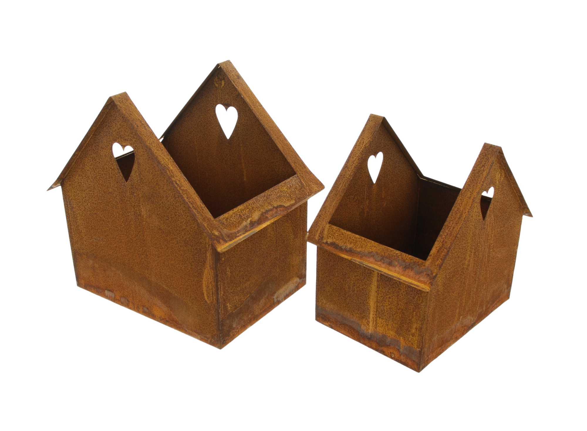 Acheter Lot de 2 jardinières "maison-rouillée"  dans la boutique en ligne de Frank Flechtwaren pour Pots de fleurs