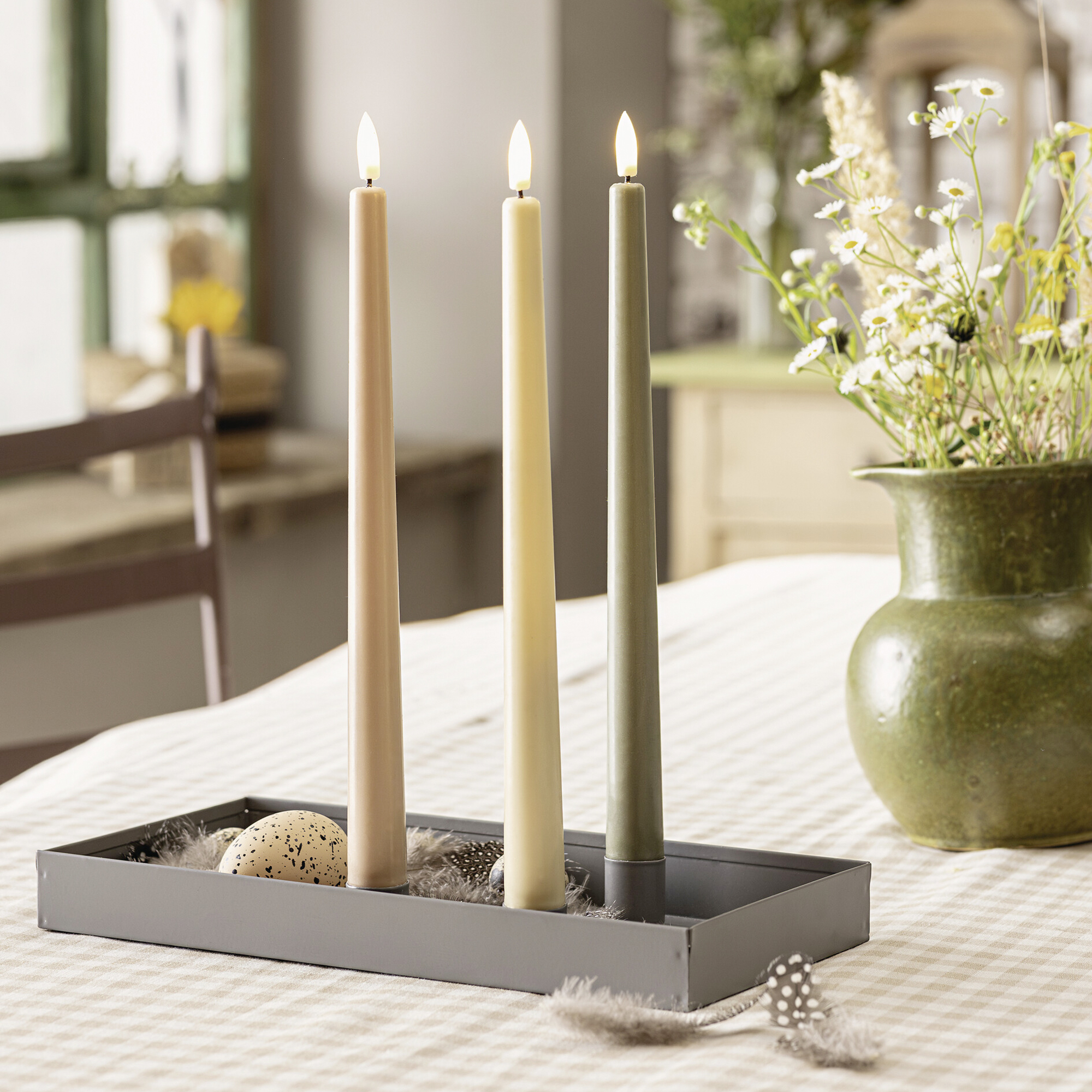 Acheter Lot de 3 bougie-tiges "harmonie"  dans la boutique en ligne de Frank Flechtwaren pour Pâques