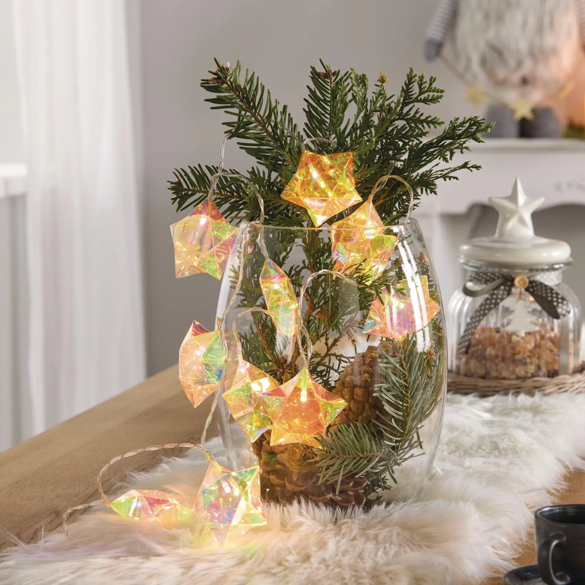 Acheter Guirlande LED "Rainbow-Stars"  dans la boutique en ligne de Frank Flechtwaren pour Guirlandes lumineuses LED de Noël