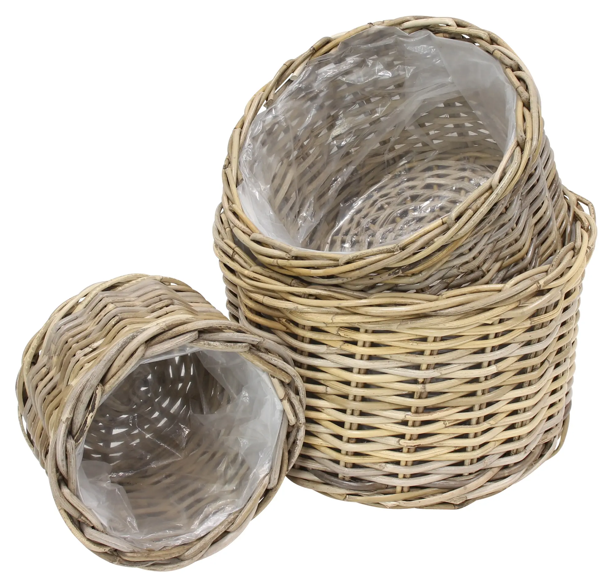 Acheter Lot de 3 corbeilles à plantes "rotin"  dans la boutique en ligne de Frank Flechtwaren pour Balcon