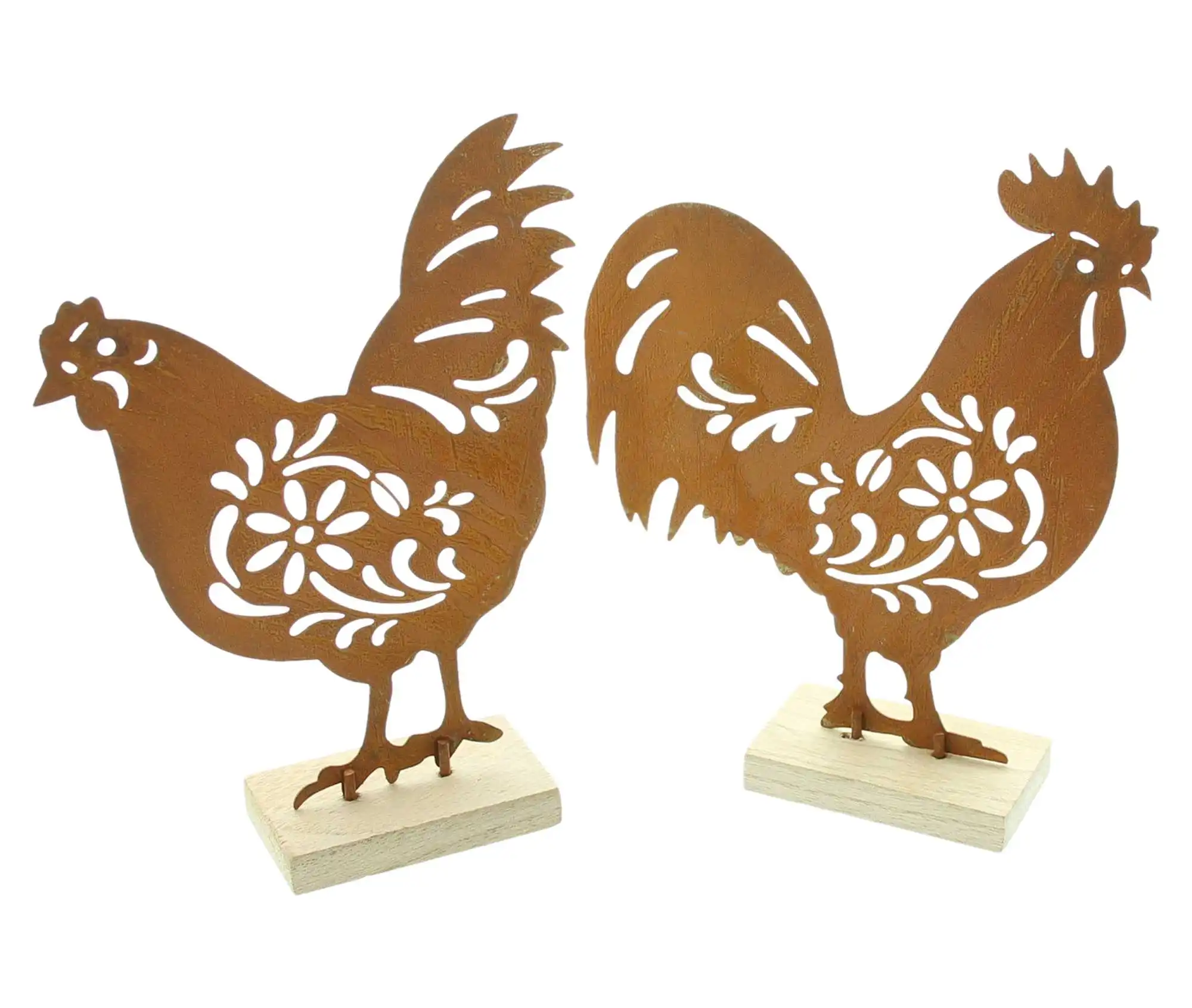 Acheter Lot de 2 figurines "poule &amp; coq"  dans la boutique en ligne de Frank Flechtwaren pour Pâques