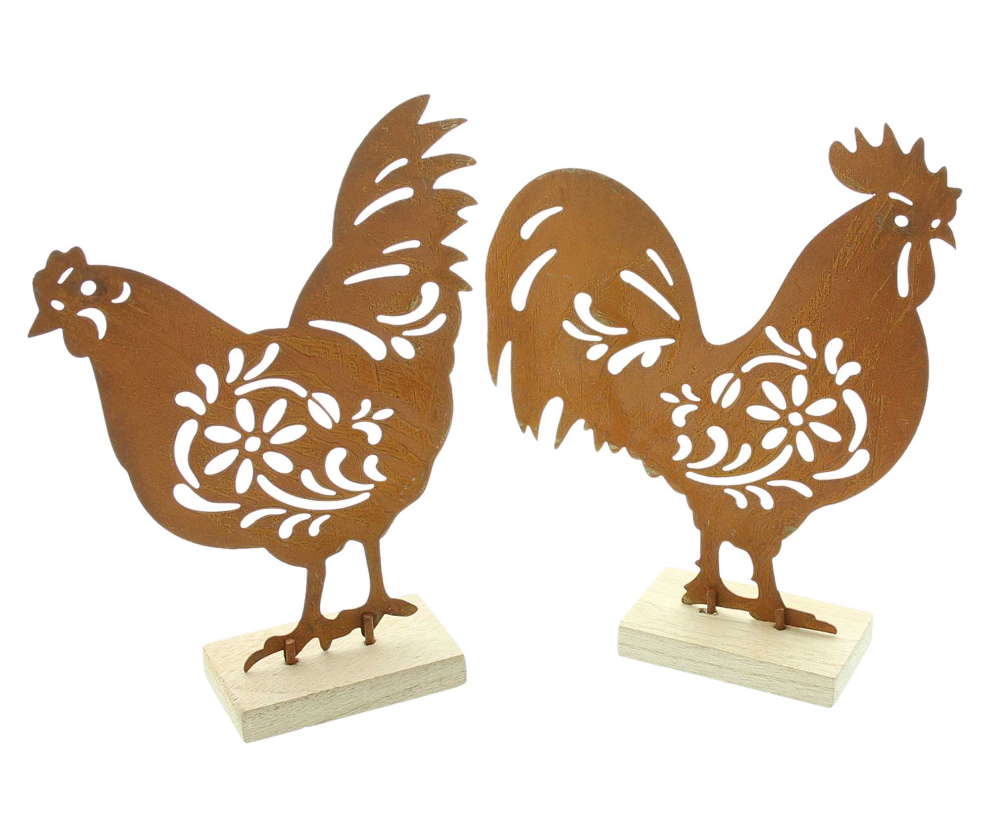 Acheter Lot de 2 figurines "poule &amp; coq"  dans la boutique en ligne de Frank Flechtwaren pour Pâques