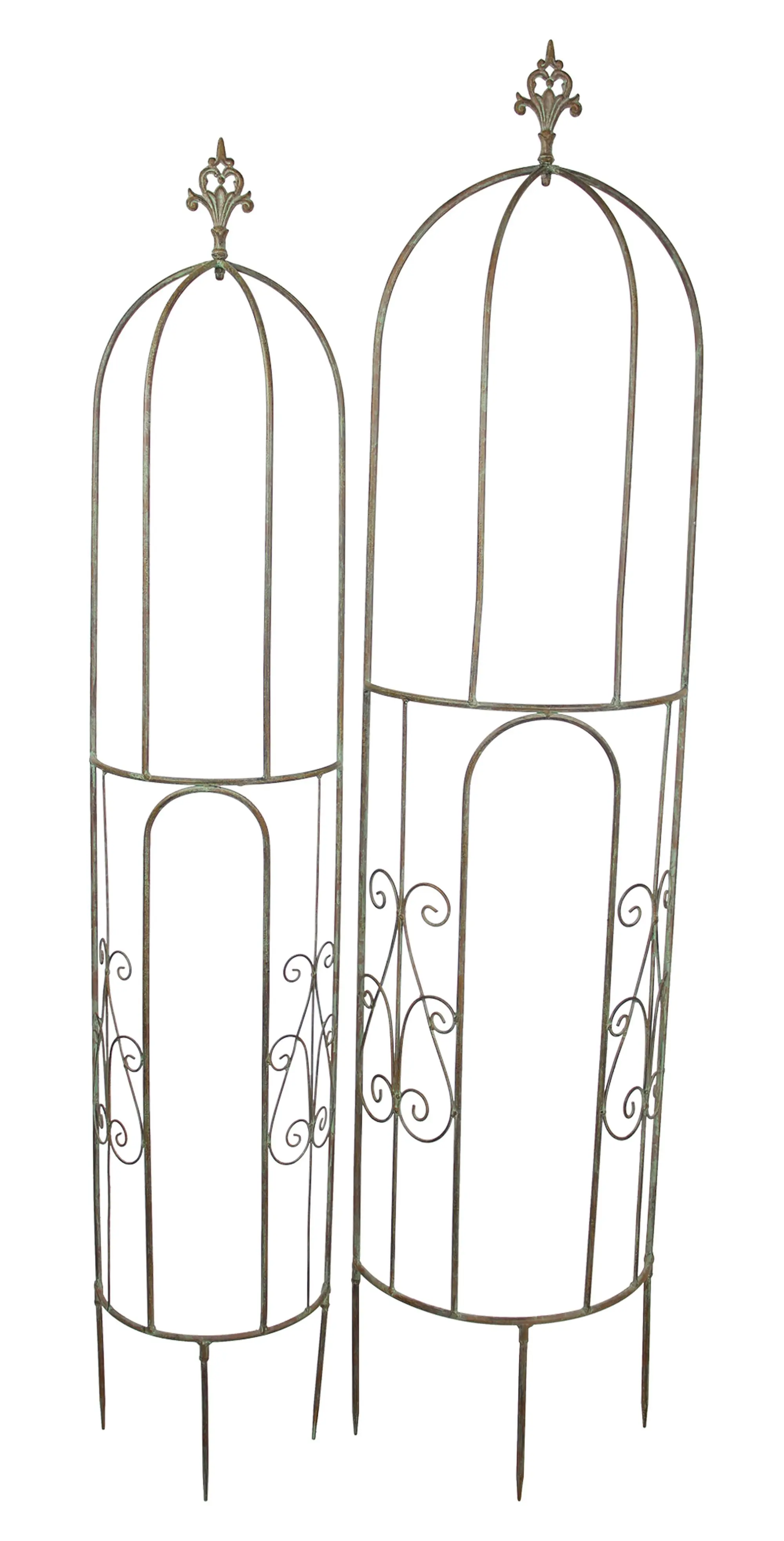 Acheter Lot de 2 treillages demi-cercle "fleur de lys"  dans la boutique en ligne de Frank Flechtwaren pour Pics de jardin