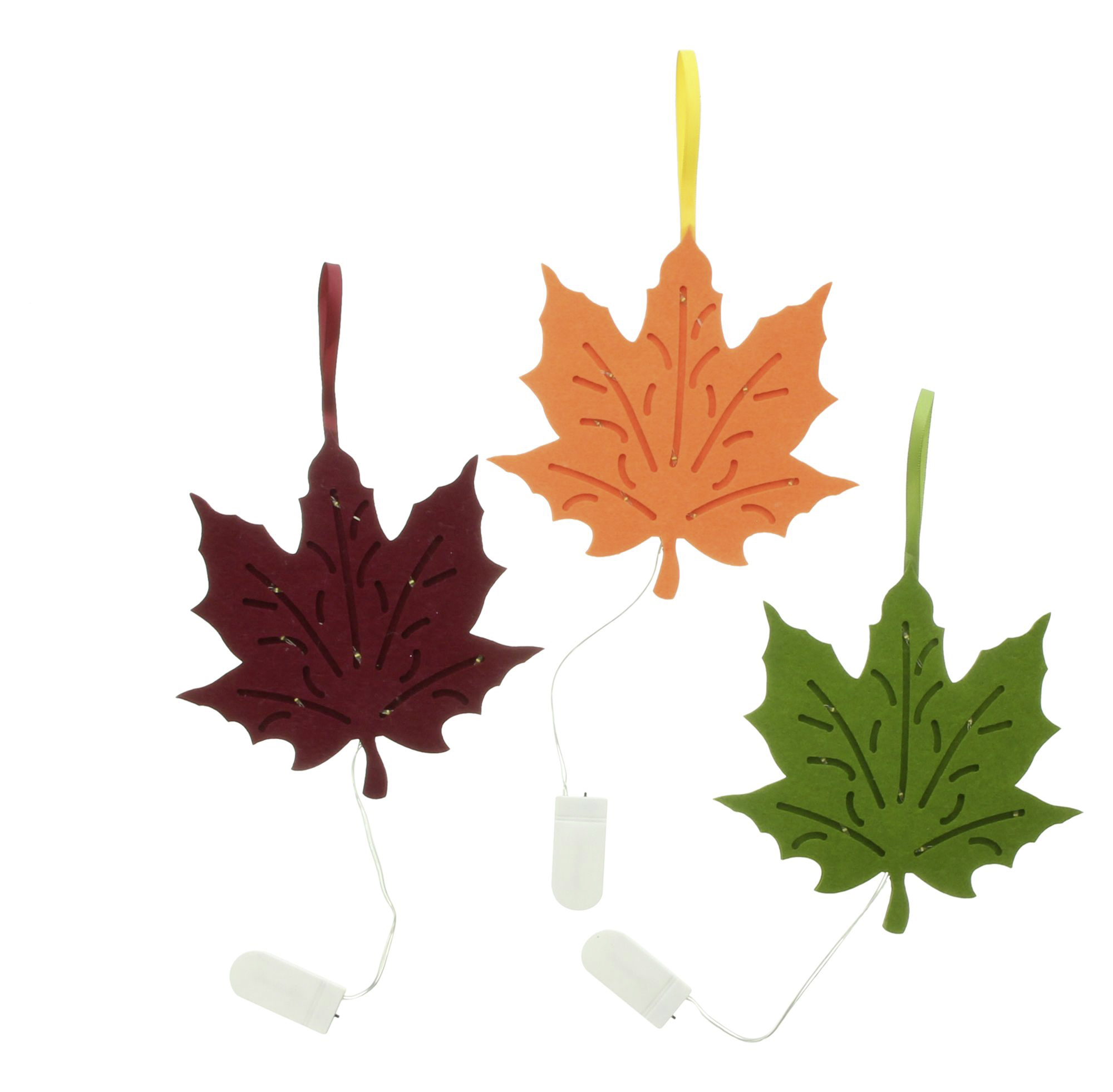 Acheter Lot de 3 suspensions LED "feuille d'érable"  dans la boutique en ligne de Frank Flechtwaren pour Série titre automne/hiver