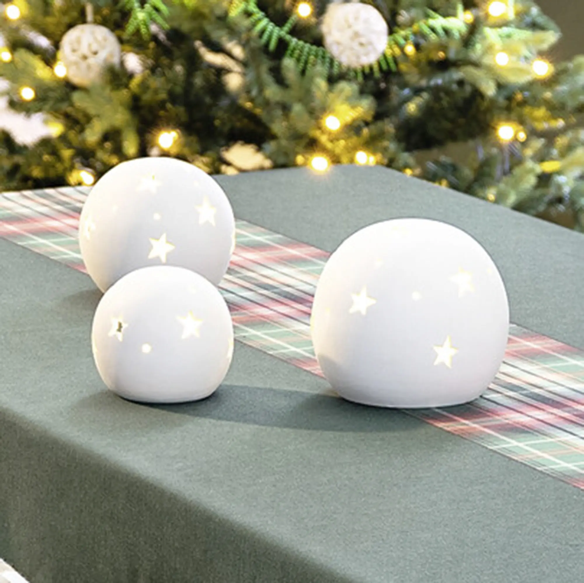 Acheter Lot de 3 boules de neige LED "ciel étoilé"  dans la boutique en ligne de Frank Flechtwaren